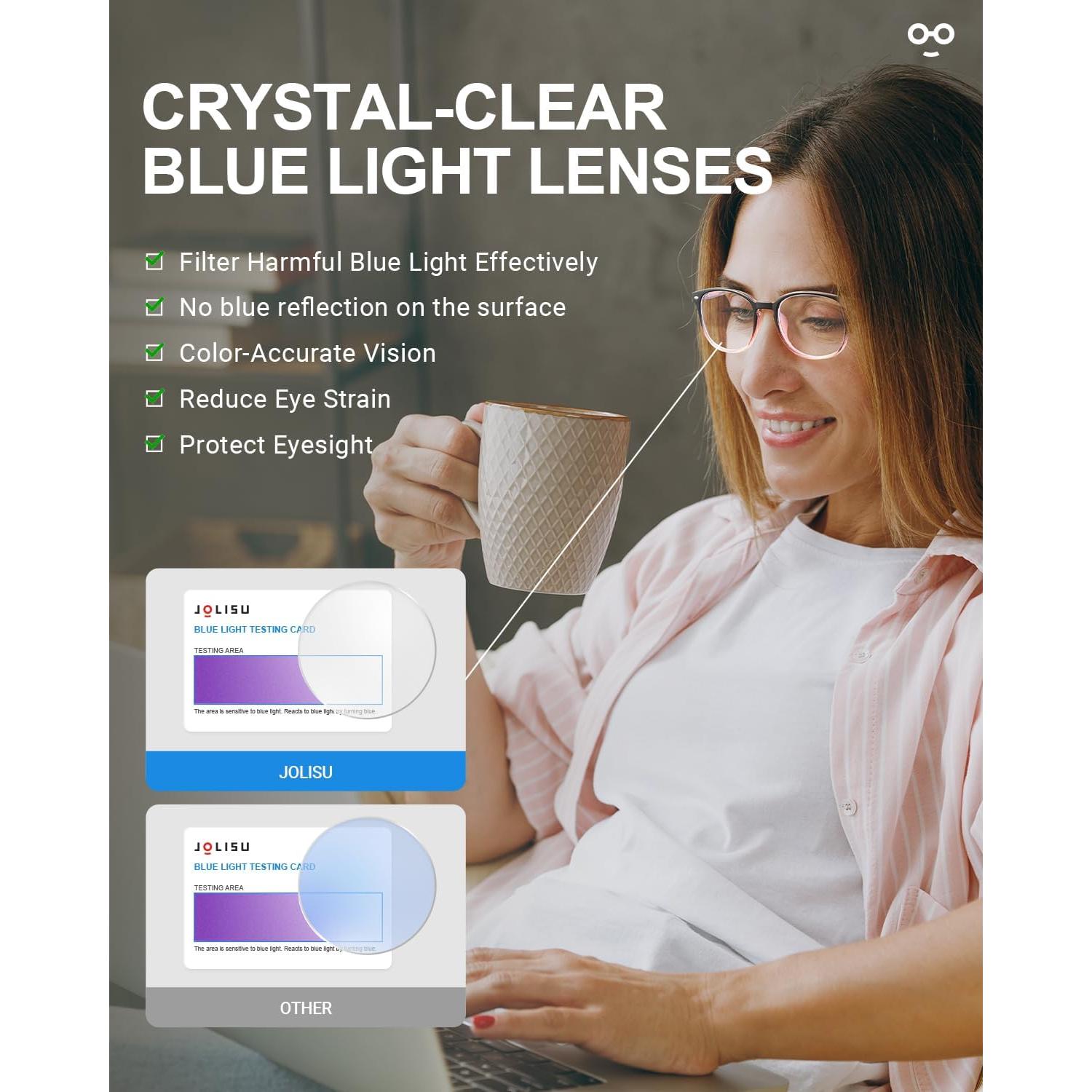 Paquete de 5 Gafas de Lectura JOLISU Anti Luz Azul 1.75x