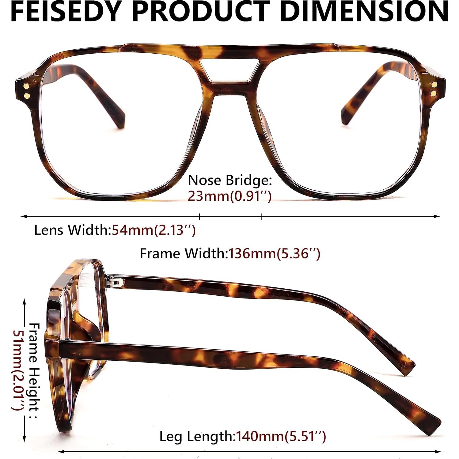 Gafas Anti Luz Azul FEISEDY B2866 Marco Cuadrado Leopardo