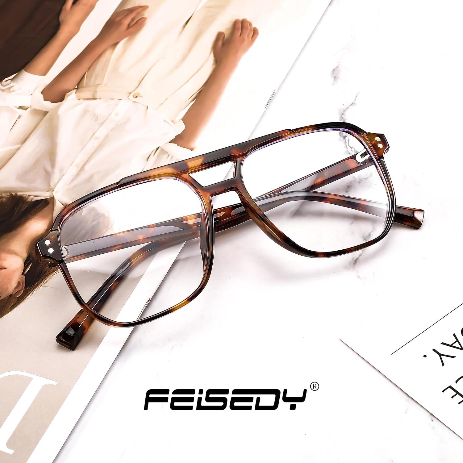 Gafas Anti Luz Azul FEISEDY B2866 Marco Cuadrado Leopardo