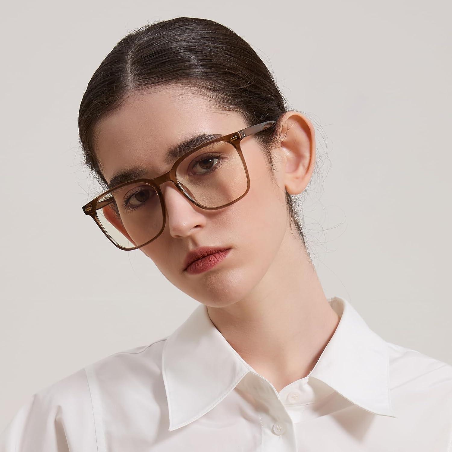 Gafas de bloqueo de luz azul TR90 marrón para adultos unisex