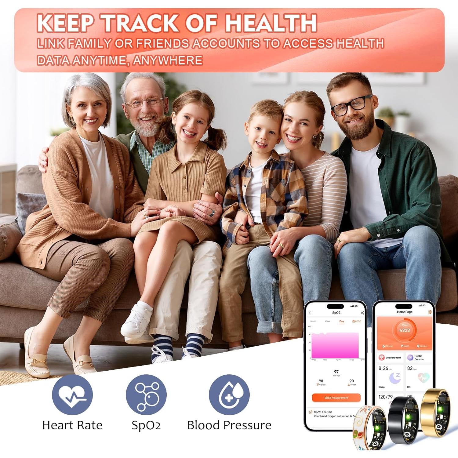 Anillo Inteligente Kuxlagz #10 para Salud y Fitness