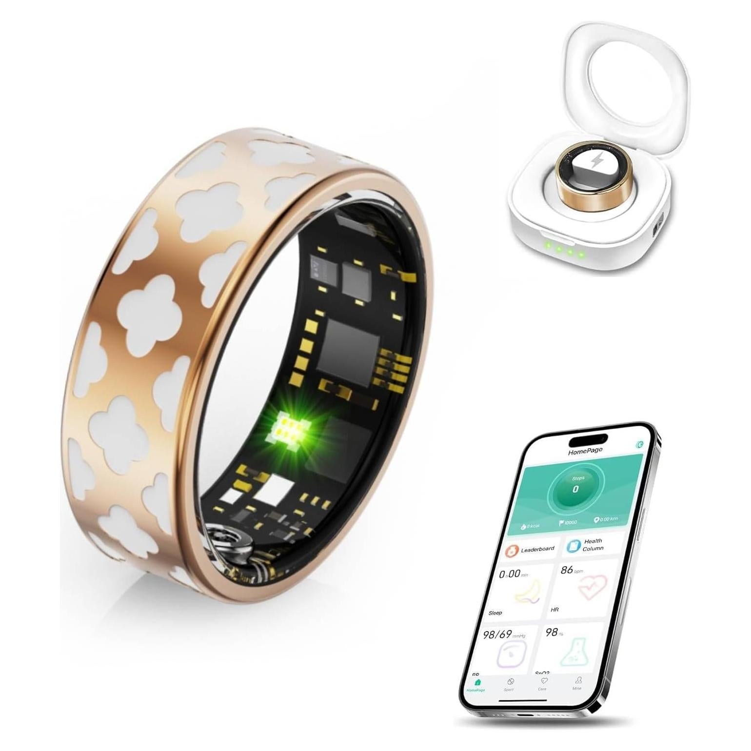 Anillo Inteligente Yideotmz R8 Oro Rosa Monitoreo Fitness