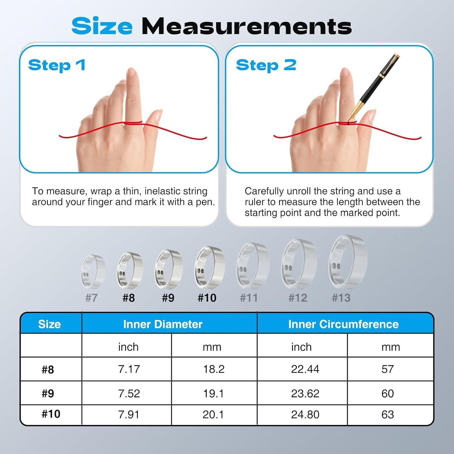 Anillo Inteligente de Salud y Fitness EloT Plata 5ATM