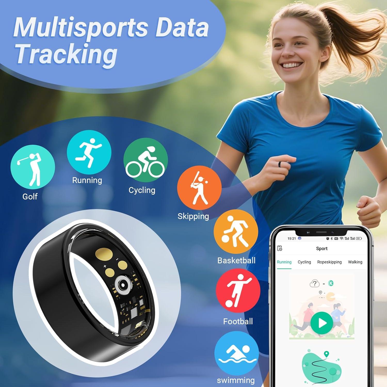 Anillo Inteligente RICHCLLCTR Dorado 7# - Monitoreo Salud y Sueño