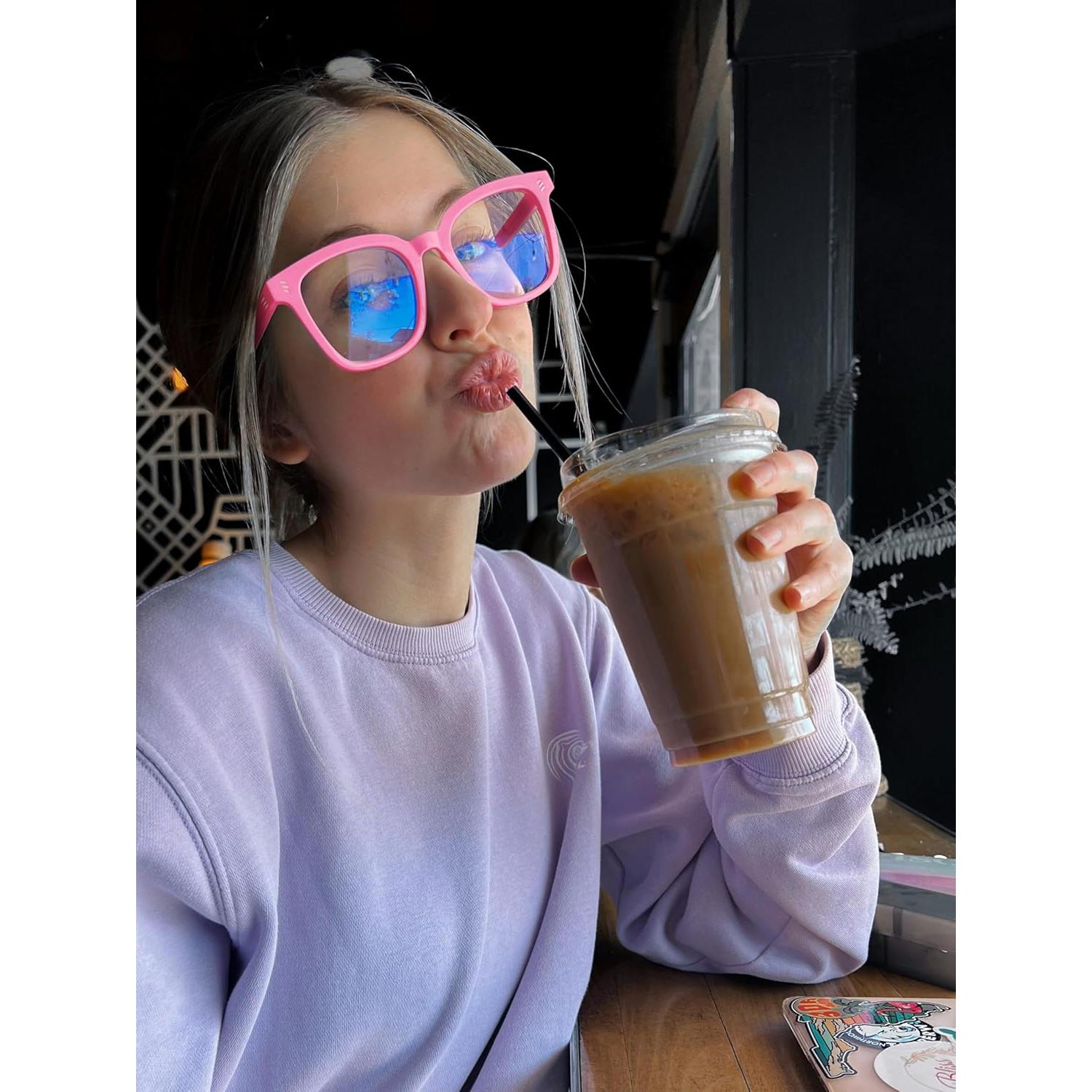 Gafas Bloqueadoras de Luz Azul VISOONE Noe Rosa Claro Sin Prescripción