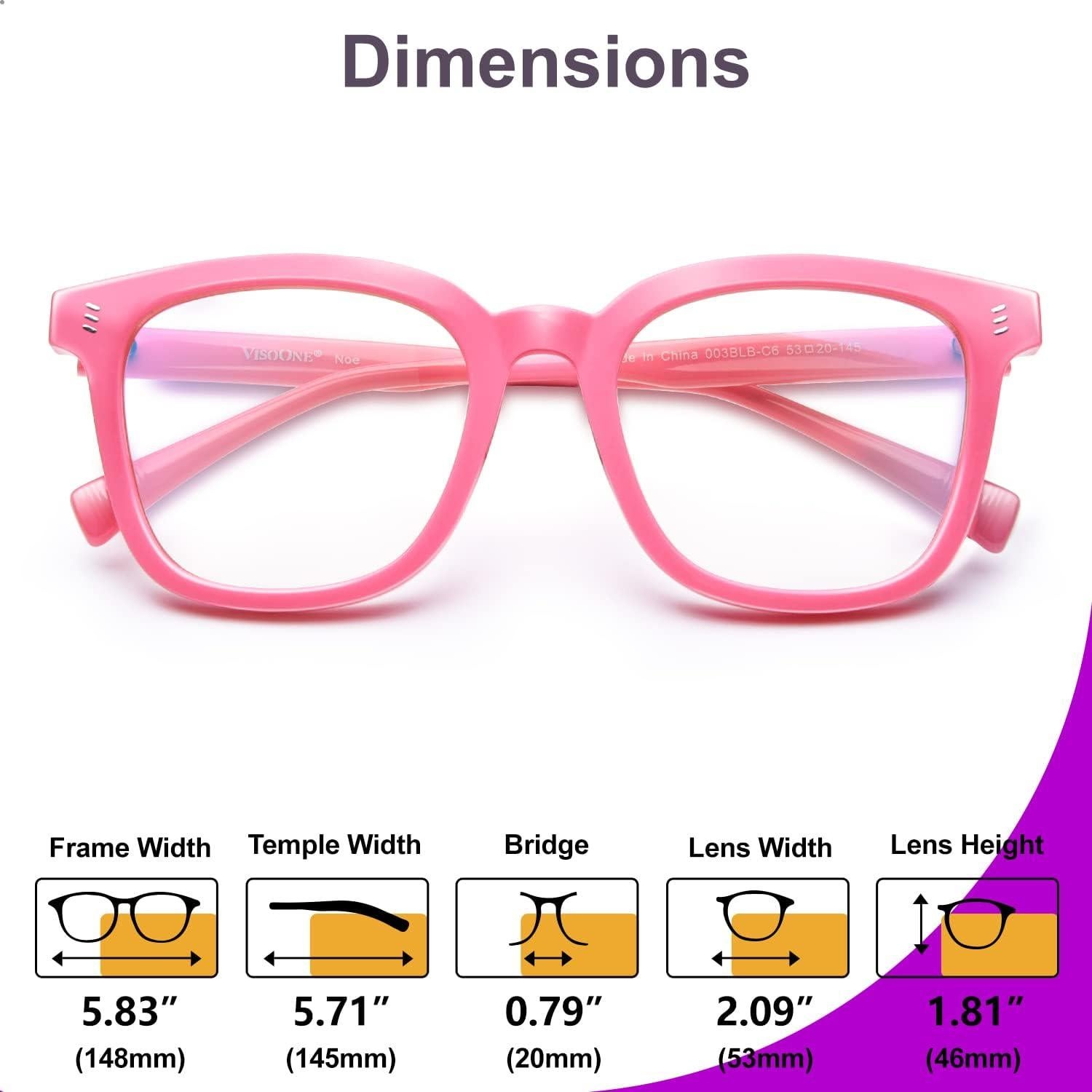 Gafas Bloqueadoras de Luz Azul VISOONE Noe Rosa Claro Sin Prescripción