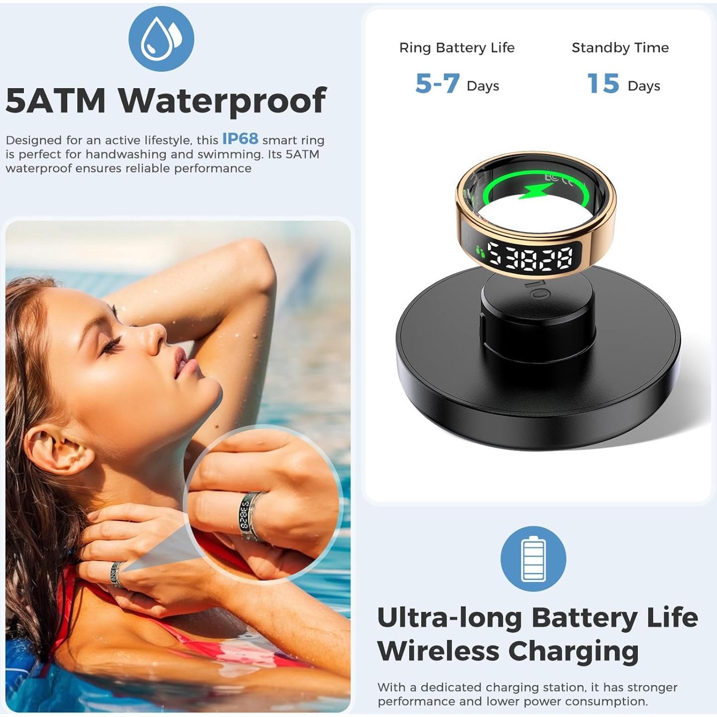 Anillo Inteligente APOBATK R11 con Pantalla Táctil y Monitoreo