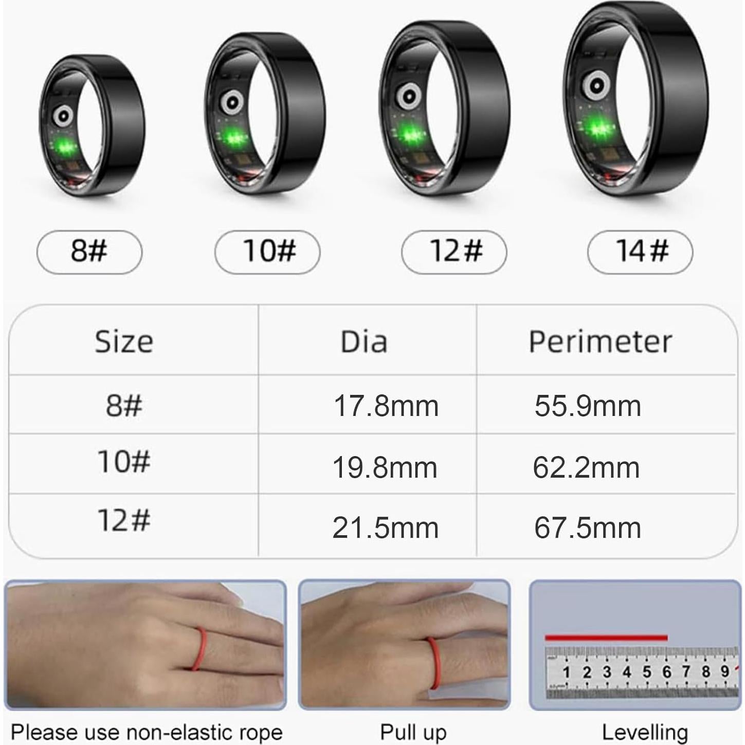 Anillo Inteligente Dulutuxe PX02 - Monitoreo Salud y Sueño Negro