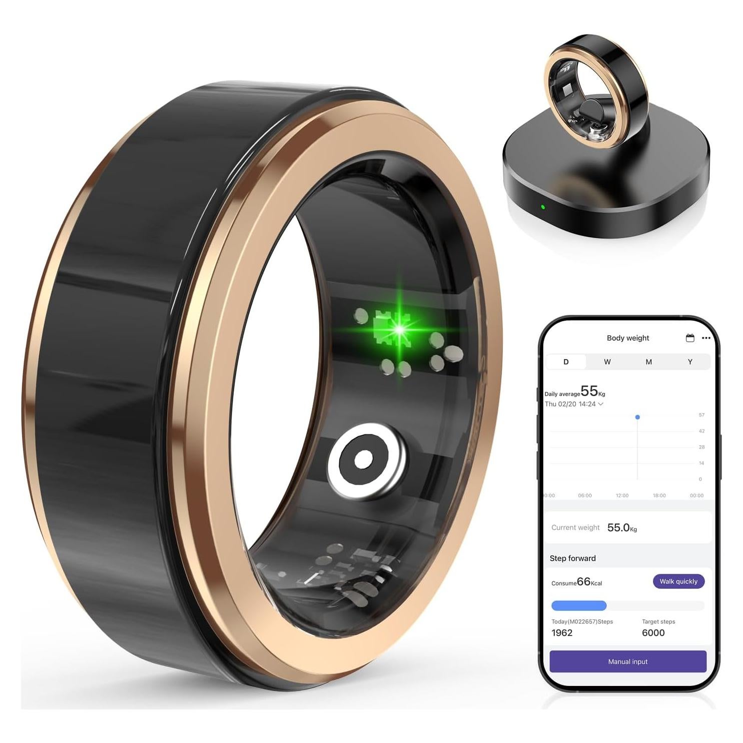 Anillo Inteligente Romilia para Salud y Fitness, Monitoreo Cardíaco y Sueño, IP68