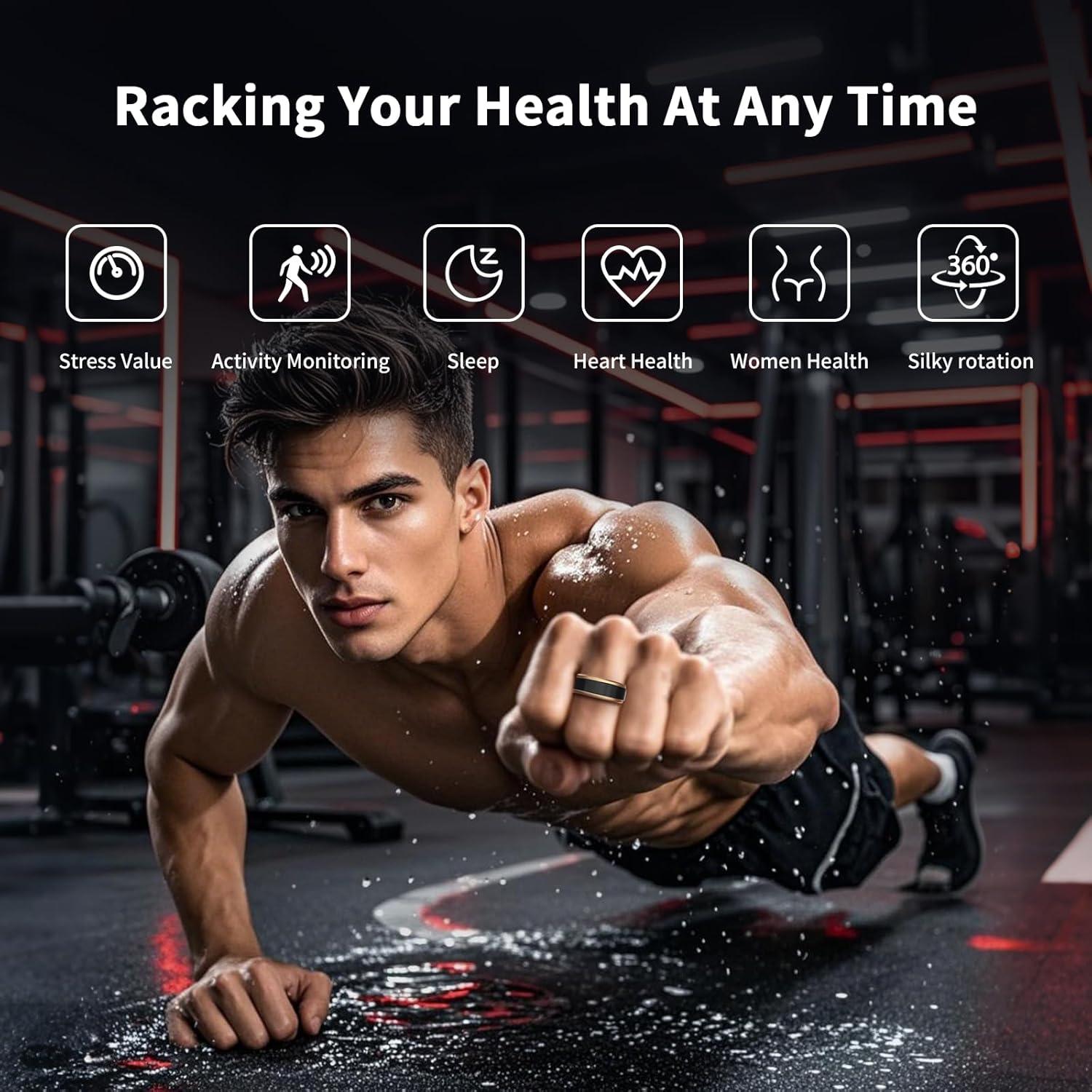 Anillo Inteligente Romilia para Salud y Fitness, Monitoreo Cardíaco y Sueño, IP68