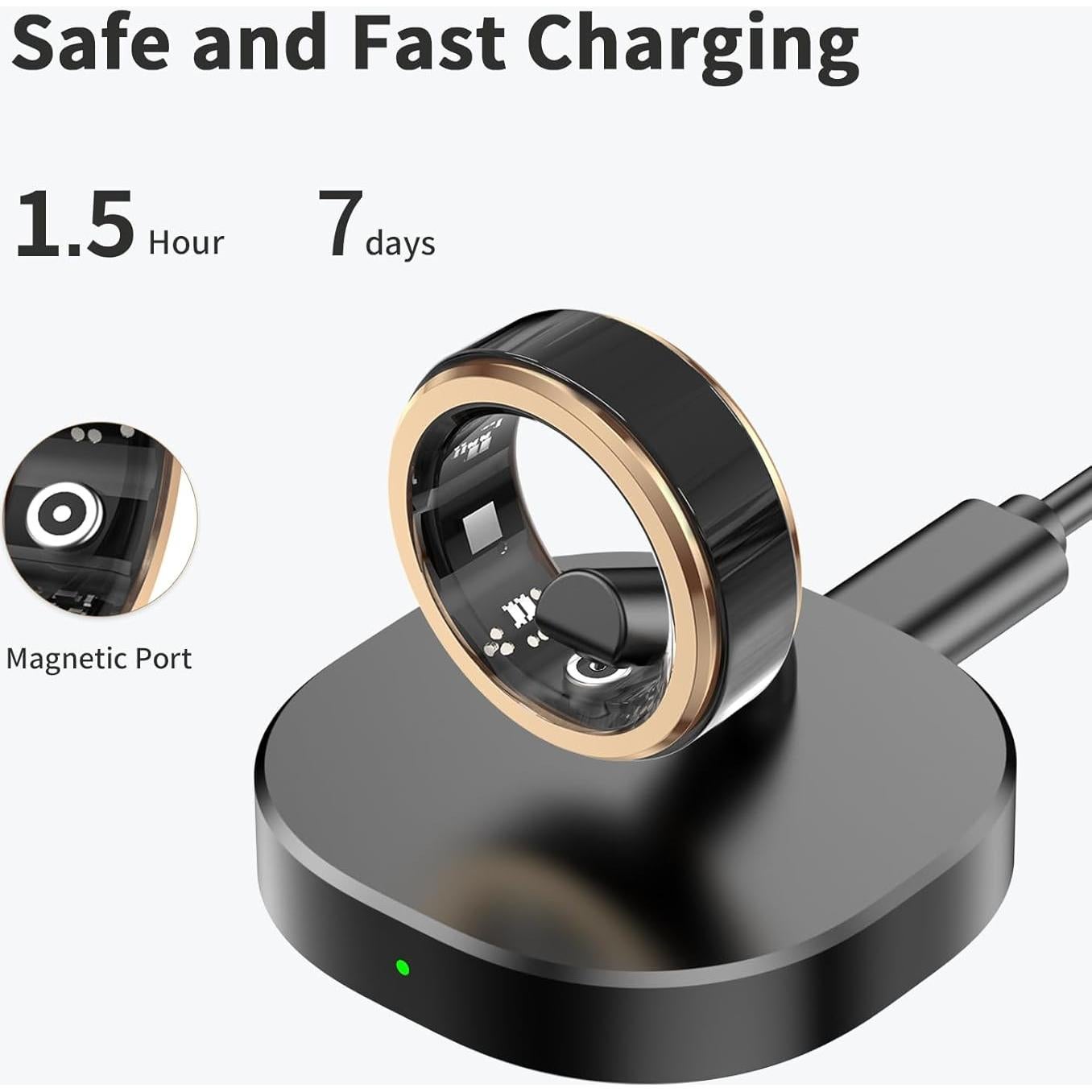 Anillo Inteligente Romilia para Salud y Fitness, Monitoreo Cardíaco y Sueño, IP68