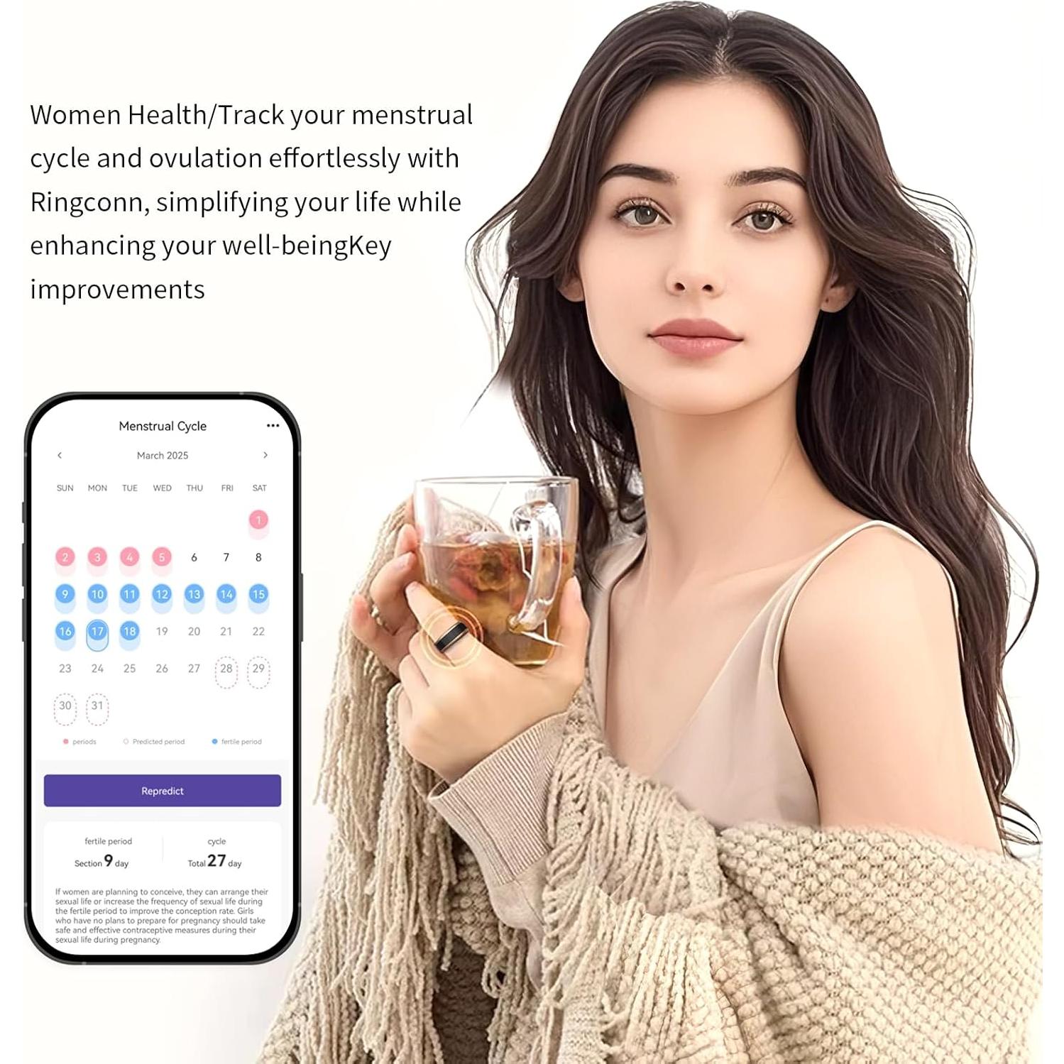 Anillo Inteligente Romilia para Salud y Fitness, Monitoreo Cardíaco y Sueño, IP68