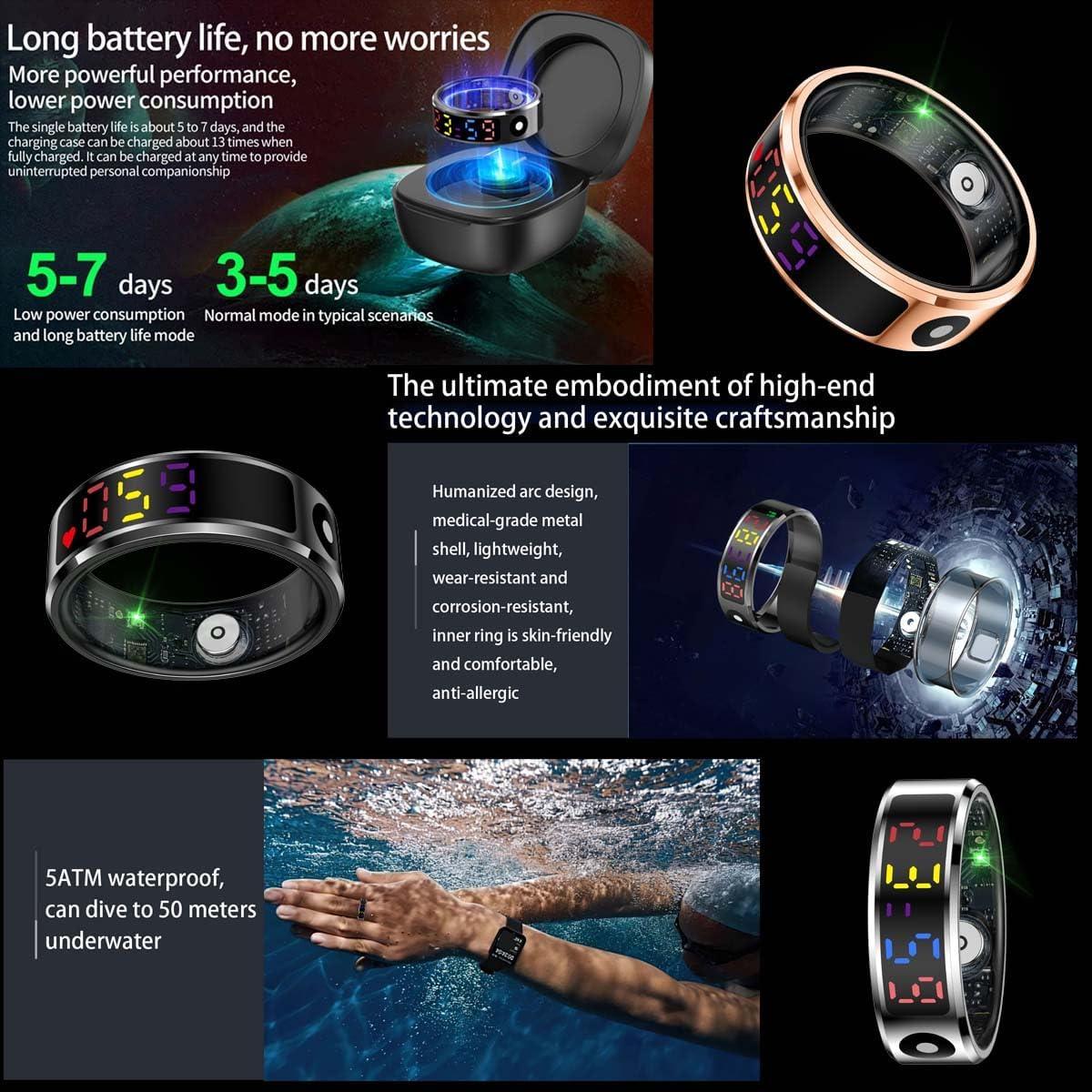 Anillo Inteligente Oro R12 con Pantalla Color y Monitoreo Salud