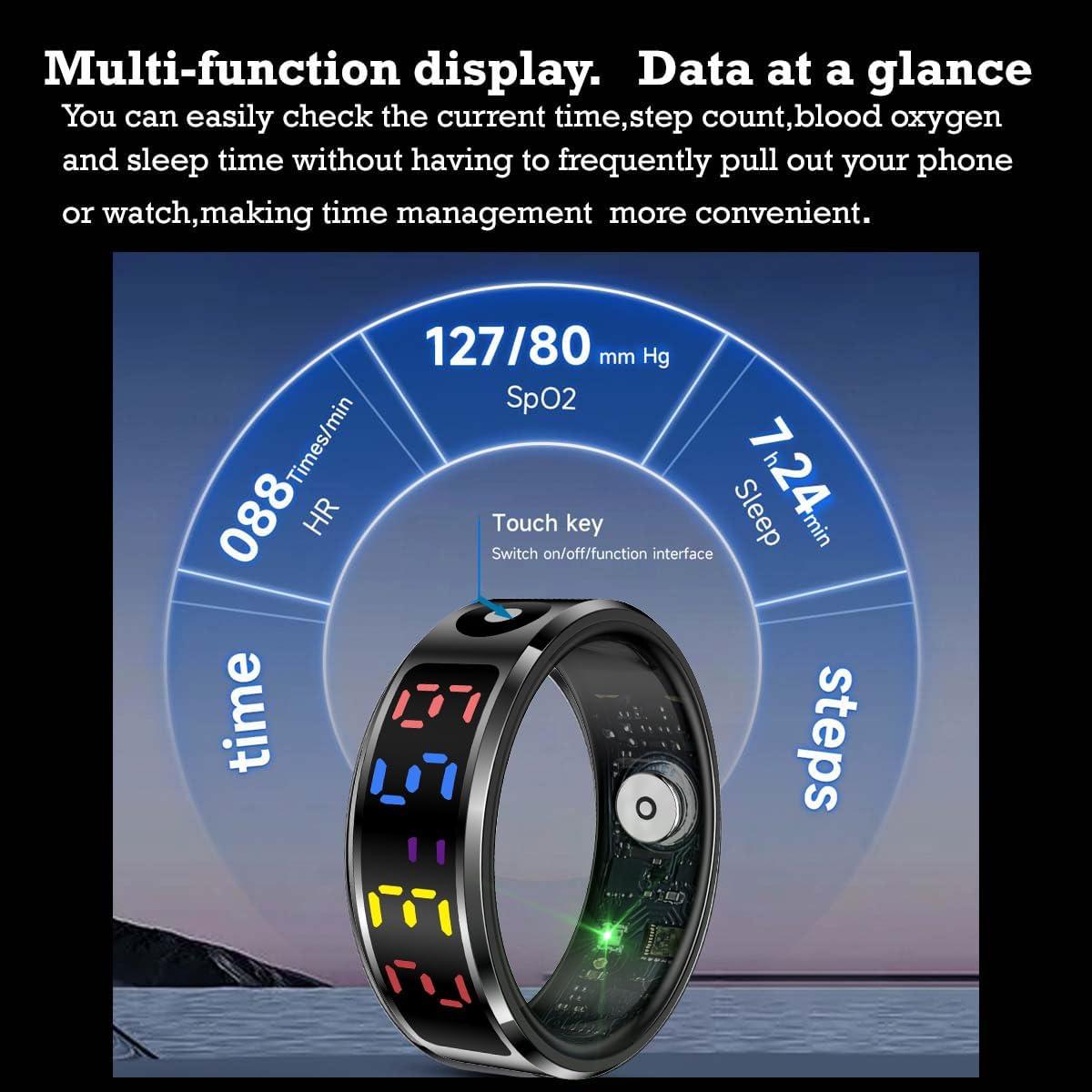 Anillo Inteligente Oro R12 con Pantalla Color y Monitoreo Salud