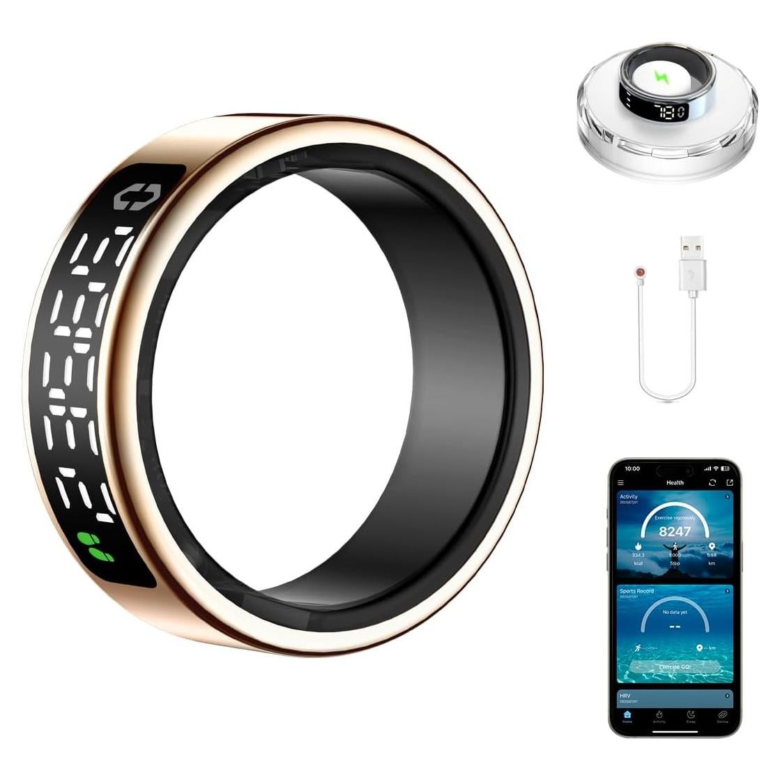 Anillo Inteligente de Salud Oro SY01 - Monitoreo Fitness IP68