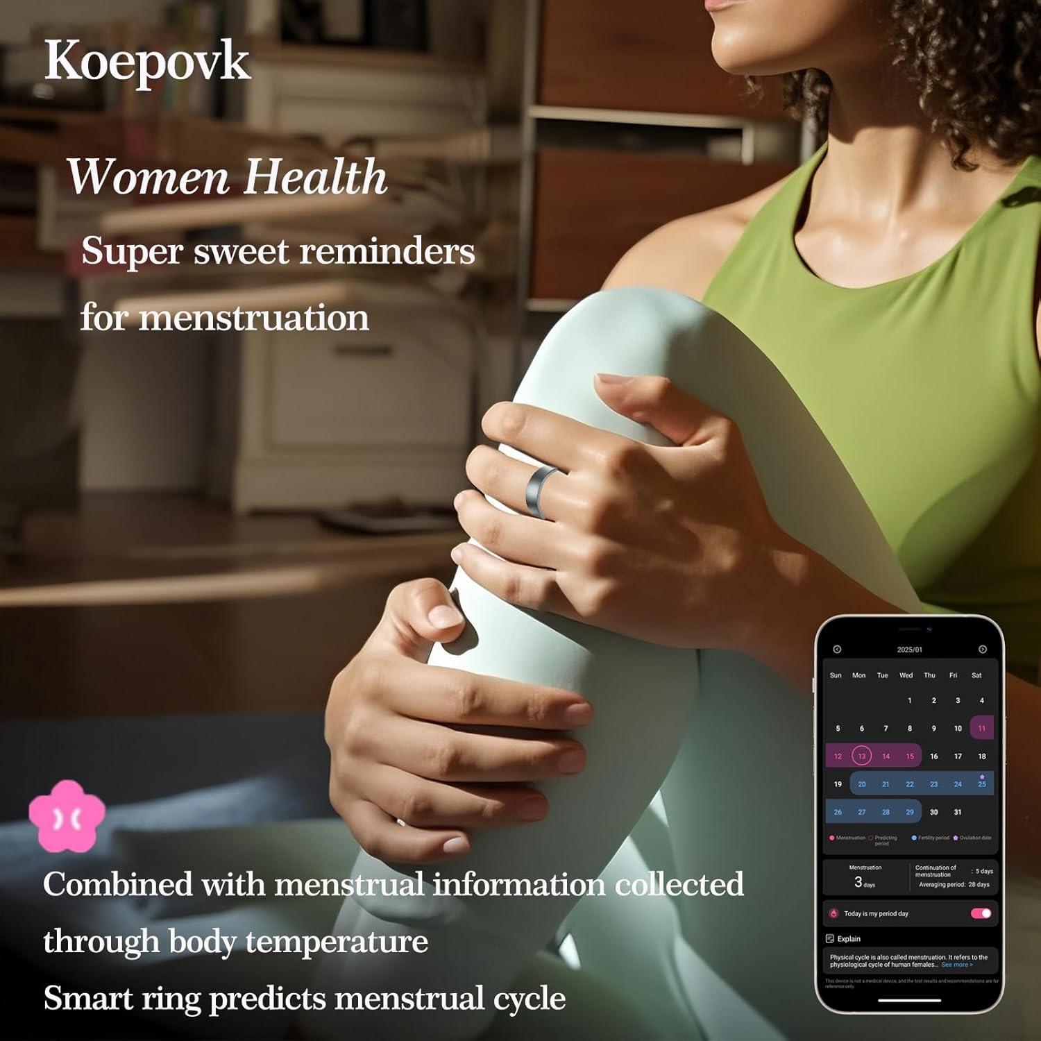 Anillo Inteligente Koepovk Talla 11 Oro Monitor de Salud