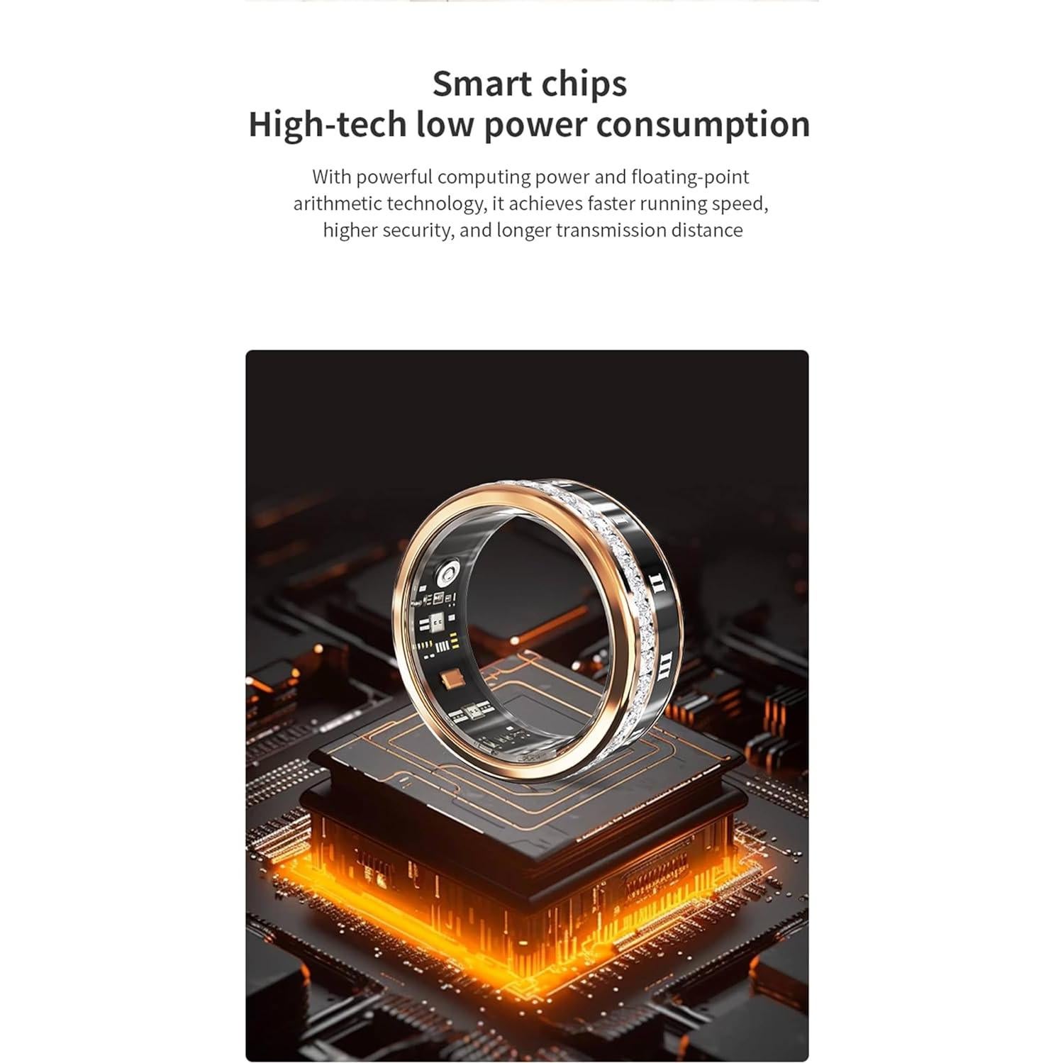 Anillo Inteligente Horawaii Dorado #9 con Monitoreo de Salud