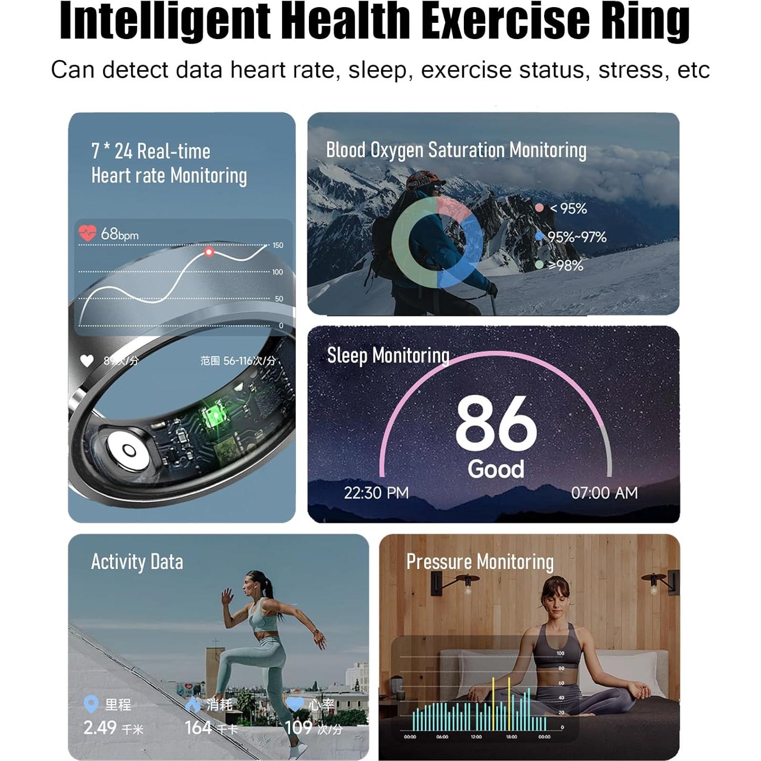 Anillo Inteligente Qjijolz R5 para Monitoreo de Salud IP68