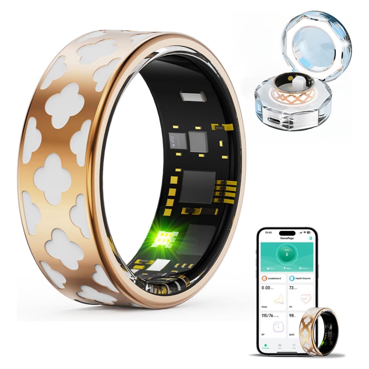 Anillo Inteligente HPLSZCN Oro Rosa 13# Monitoreo Salud IP68