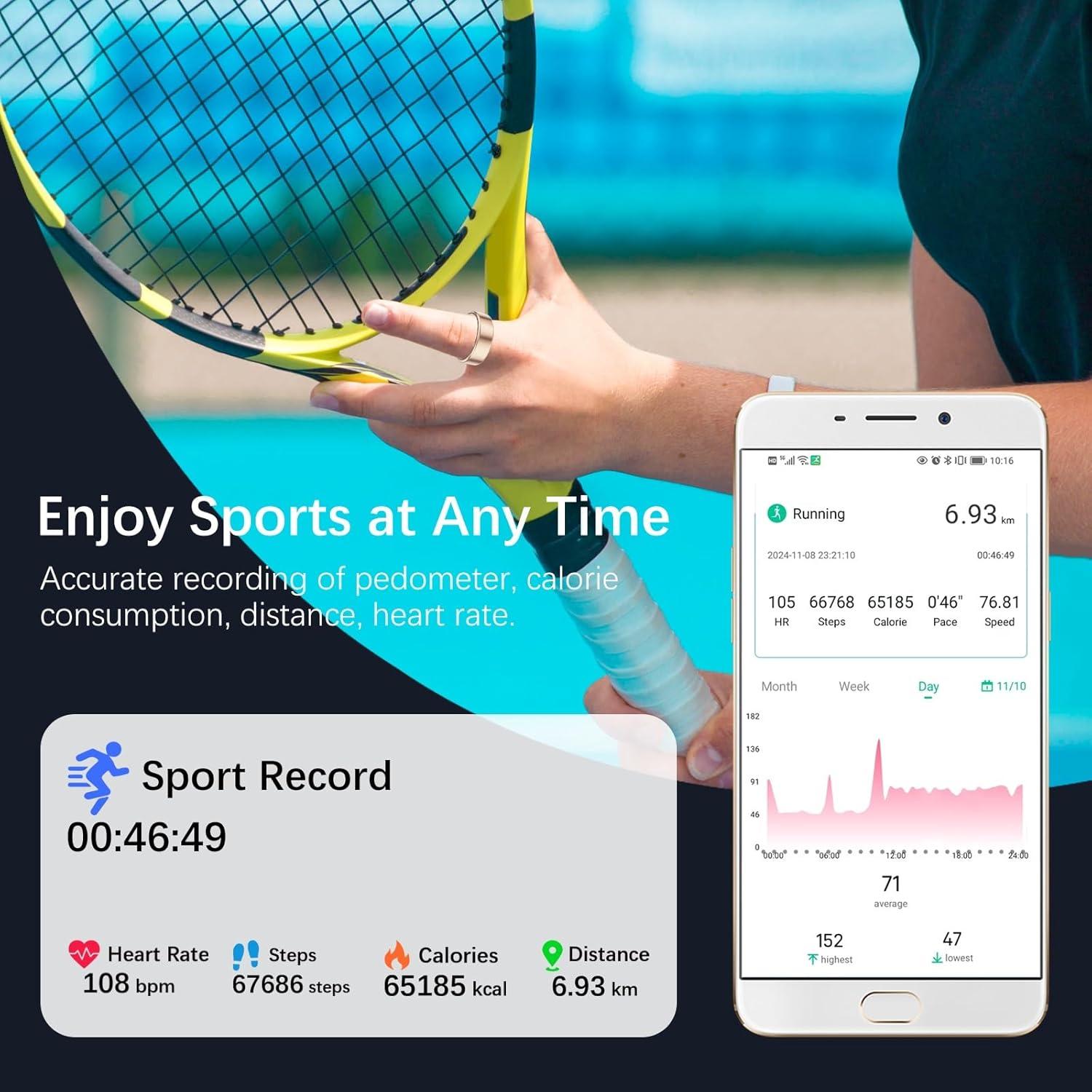 Anillo Inteligente Duobuy para Salud - Monitoreo Cardíaco y Sueño