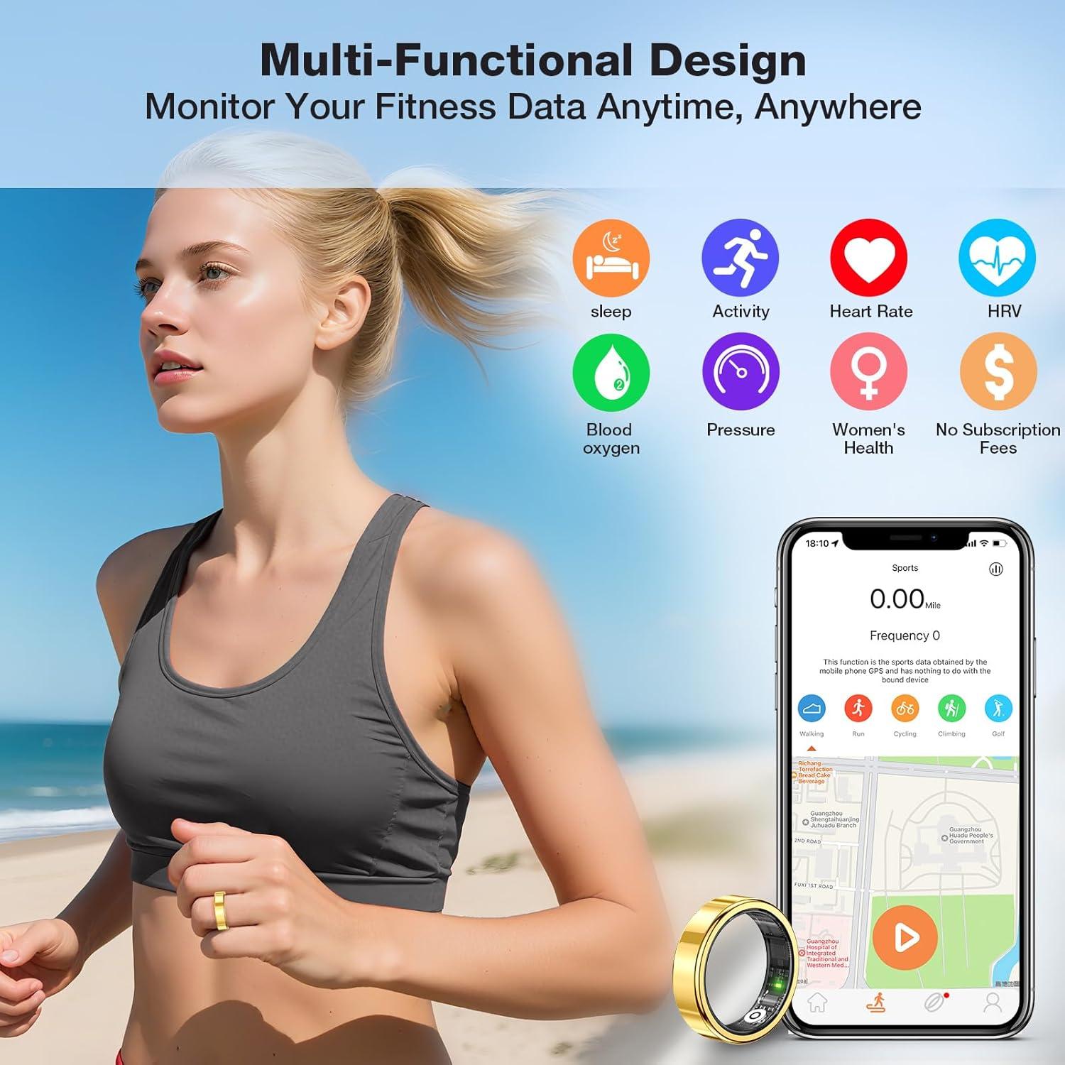 Anillo Inteligente de Salud Oro 11 - Monitoreo Fitness y Sueño