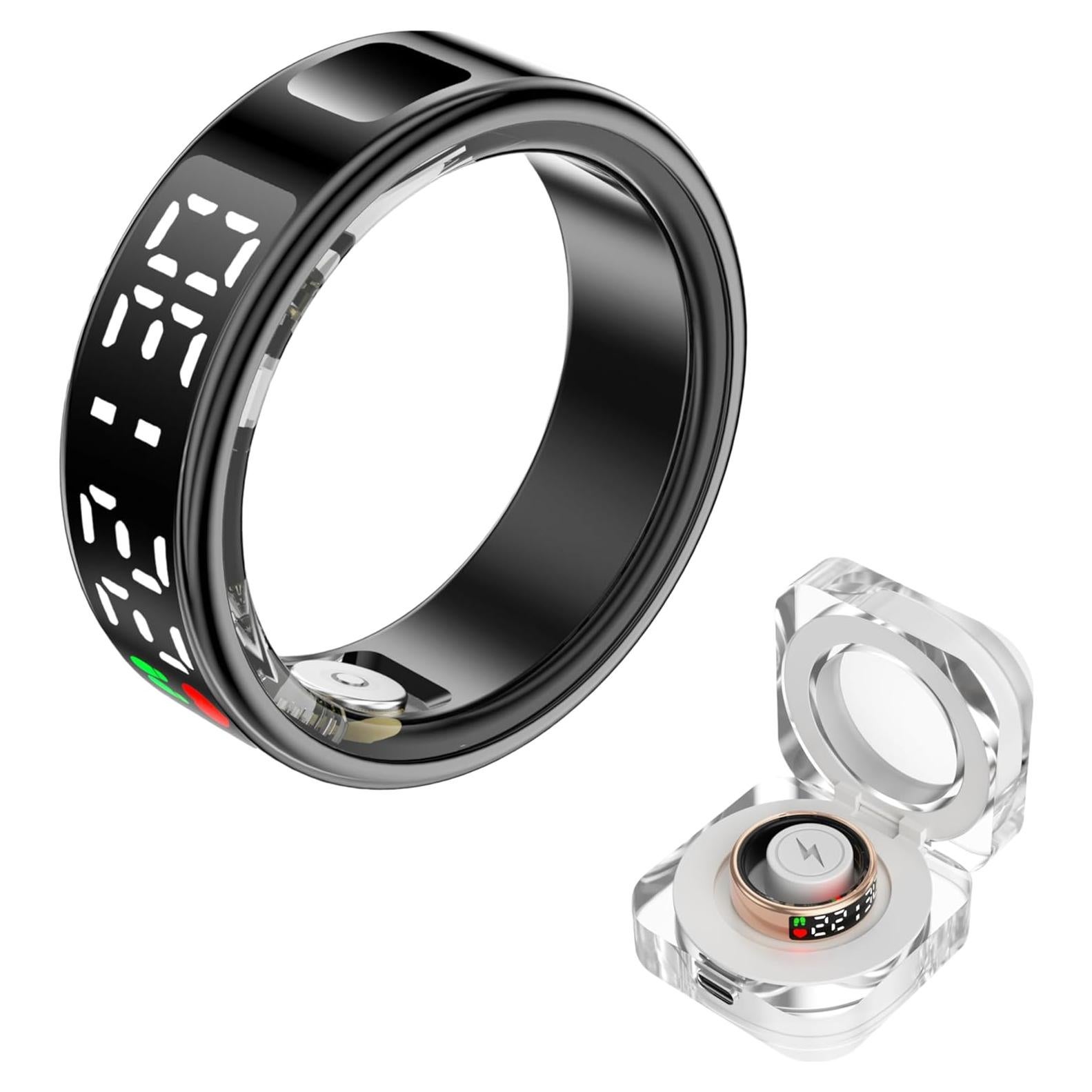 Anillo Inteligente de Fitness y Sueño LED Negro #9 - Monitoreo Salud