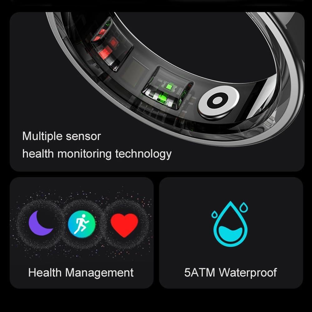 Anillo Inteligente SMTECH R9 para Fitness y Salud - Negro #9