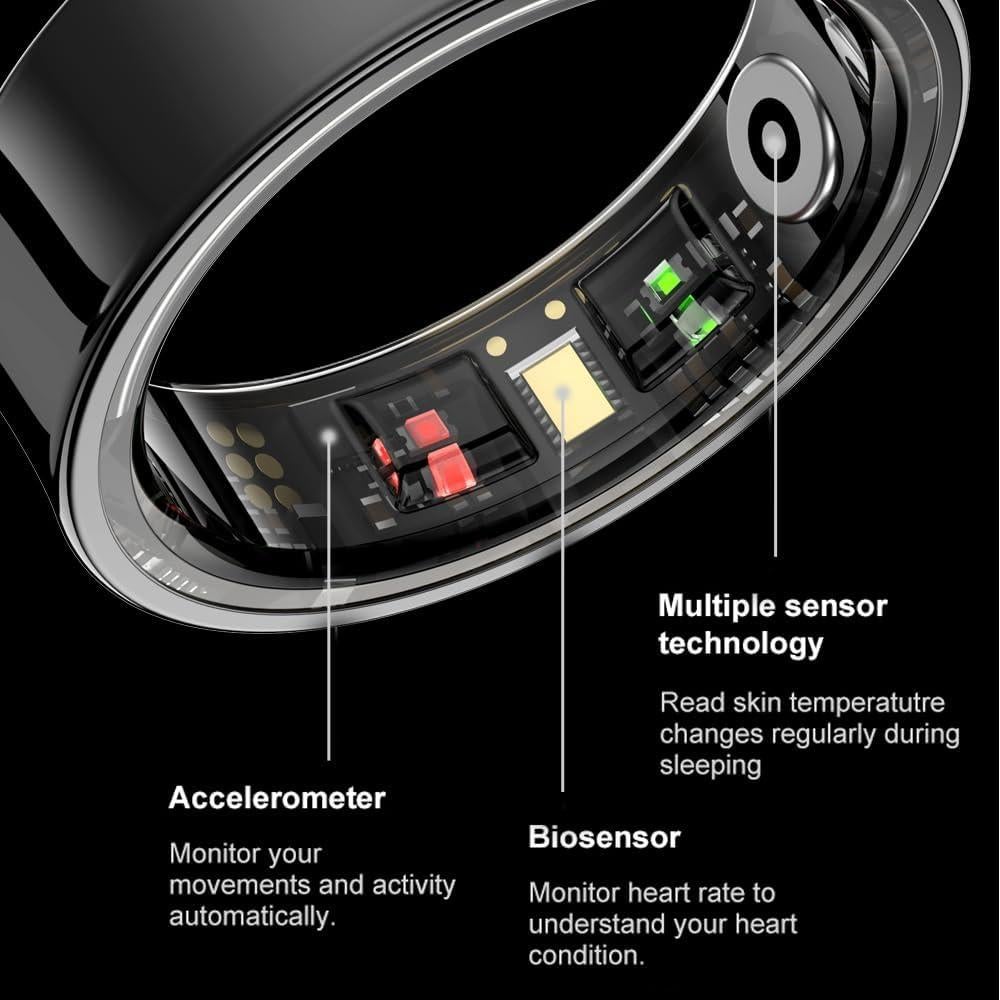 Anillo Inteligente SMTECH R9 para Fitness y Salud - Negro #9