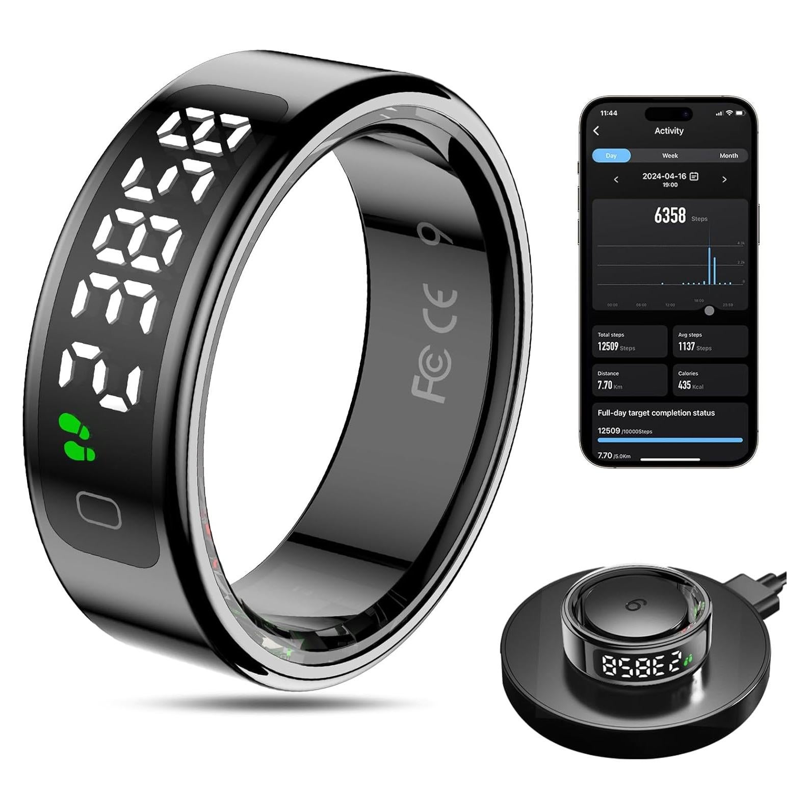 Anillo Inteligente MagLoop 10 Negro - Monitoreo Salud y Sueño