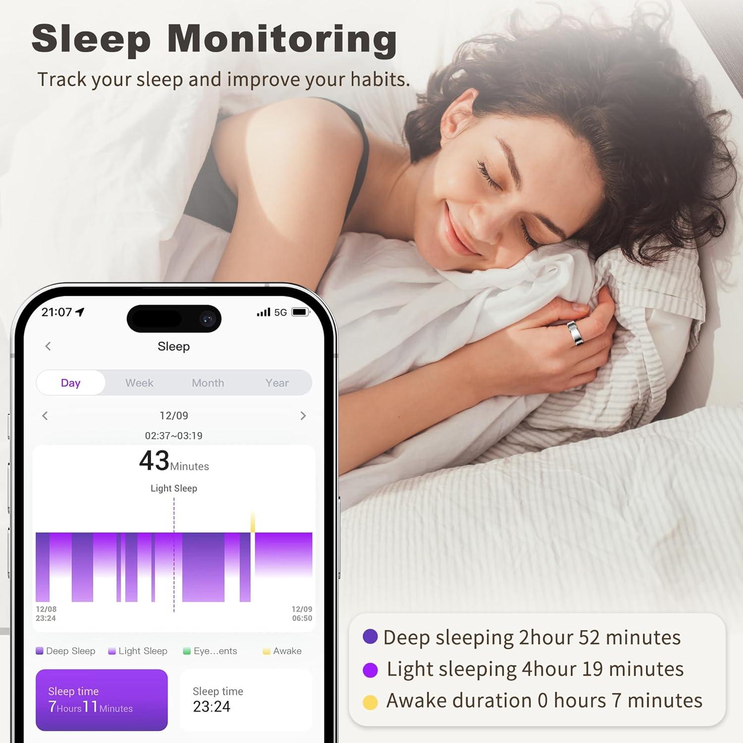 Anillo Inteligente de Salud Hunan - Monitoreo Sueño y Fitness