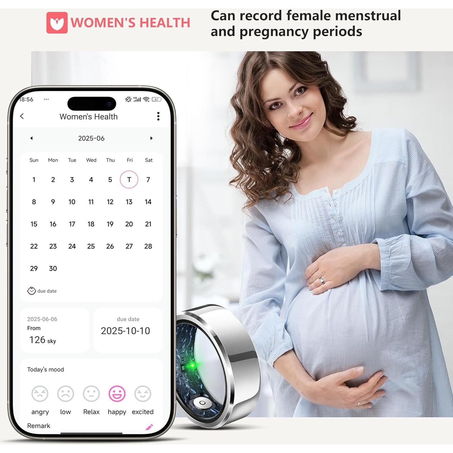 Anillo Inteligente de Salud Hunan - Monitoreo Sueño y Fitness