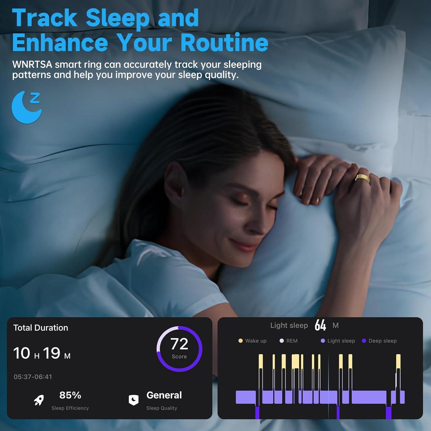 Anillo Inteligente WNRTSA Monitor de Salud Negro 8