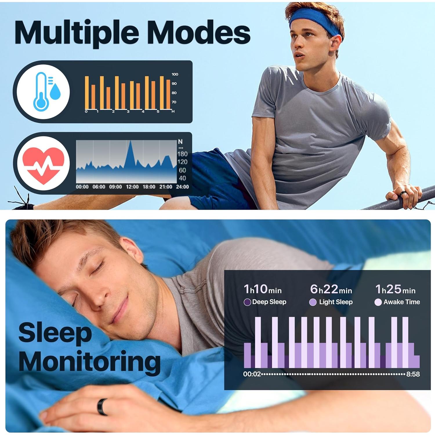 Anillo Inteligente de Fitness Kuinha SR2023 - Monitoreo Salud y Sueño