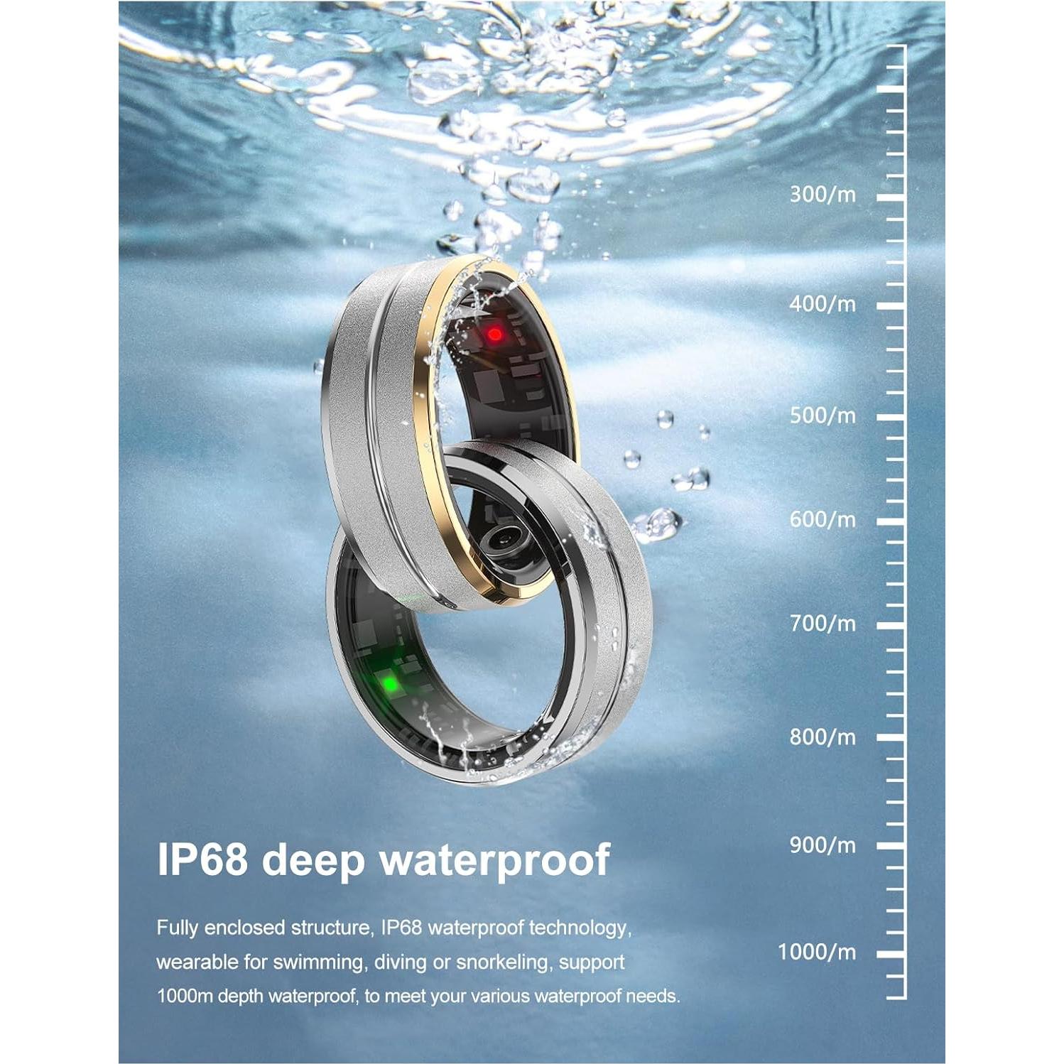 Anillo Inteligente WIWISTON Fitness Oro-10, Monitor Cardíaco y Sueño