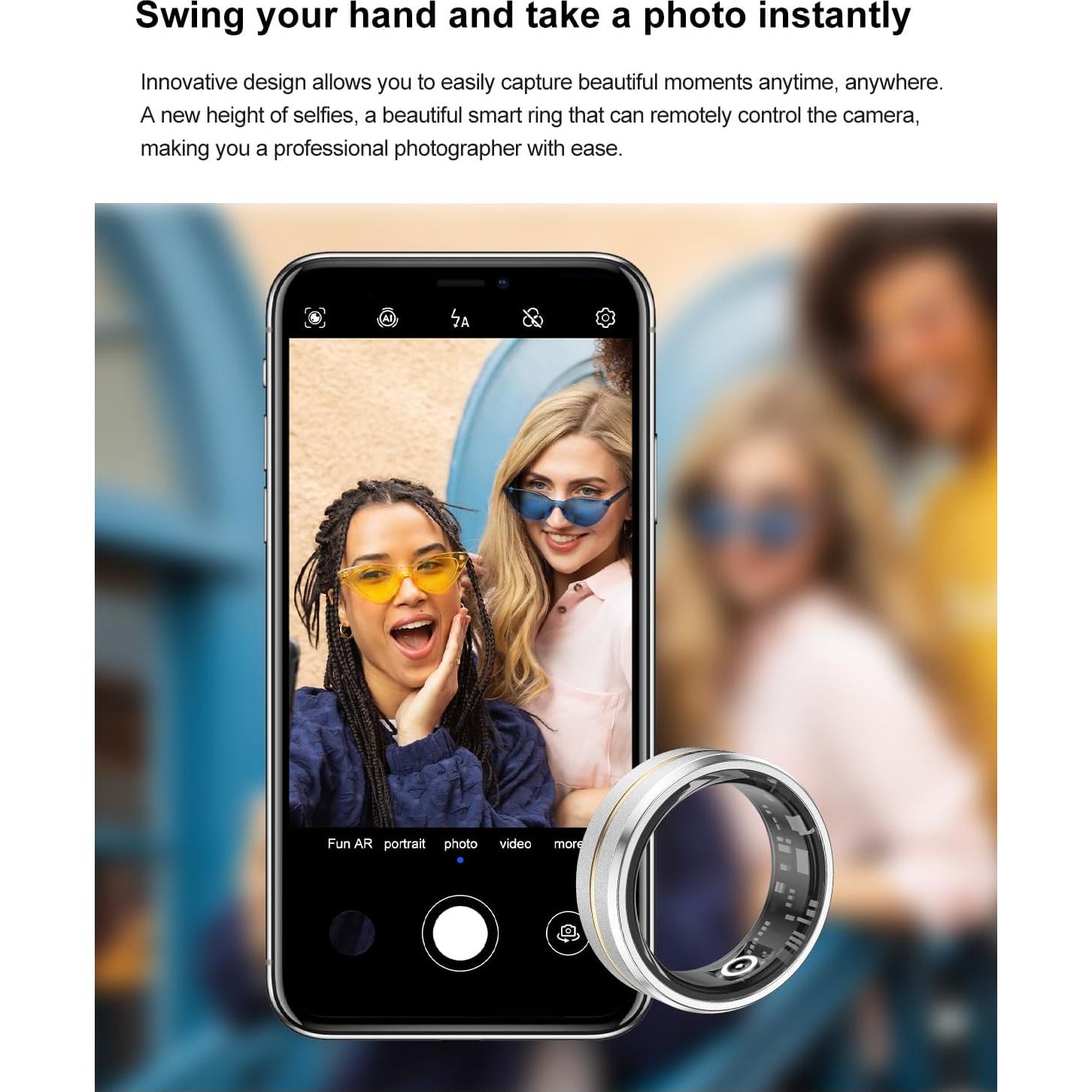 Anillo Inteligente WIWISTON Fitness Oro-10, Monitor Cardíaco y Sueño