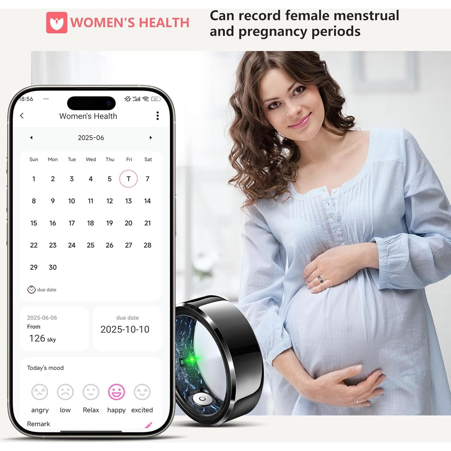 Anillo Inteligente de Salud Hunan - Monitoreo Fitness y Sueño