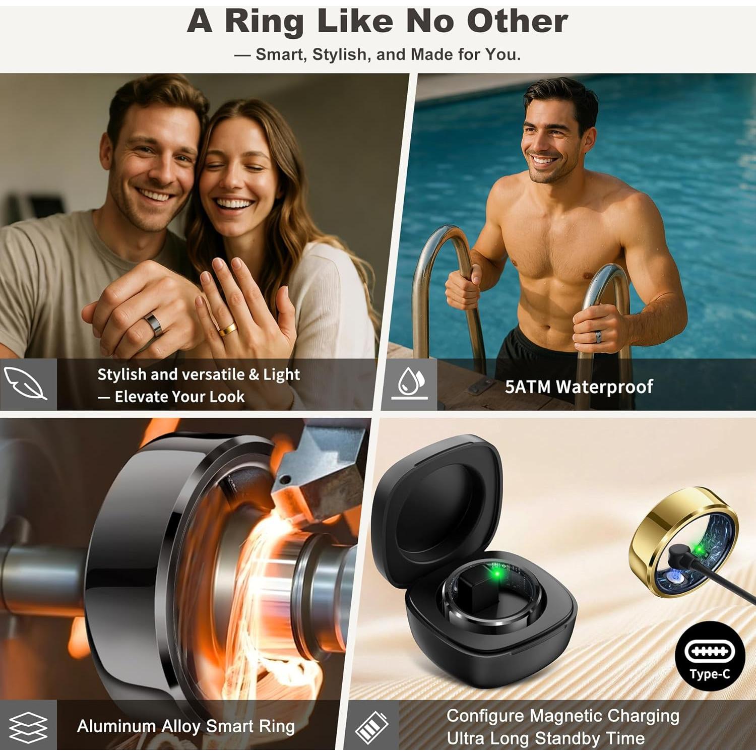 Anillo Inteligente de Salud Hunan - Monitoreo Fitness y Sueño