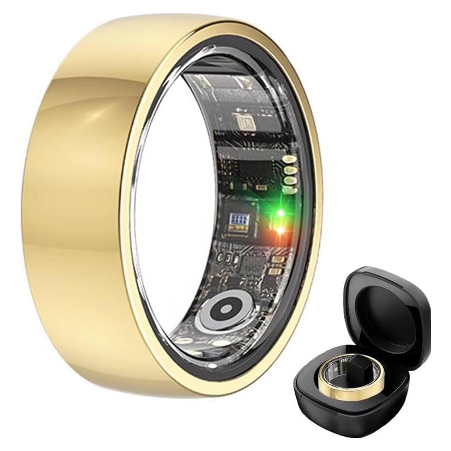 Anillo Inteligente Piluyaa 9# Oro Monitoreo Salud y Fitness
