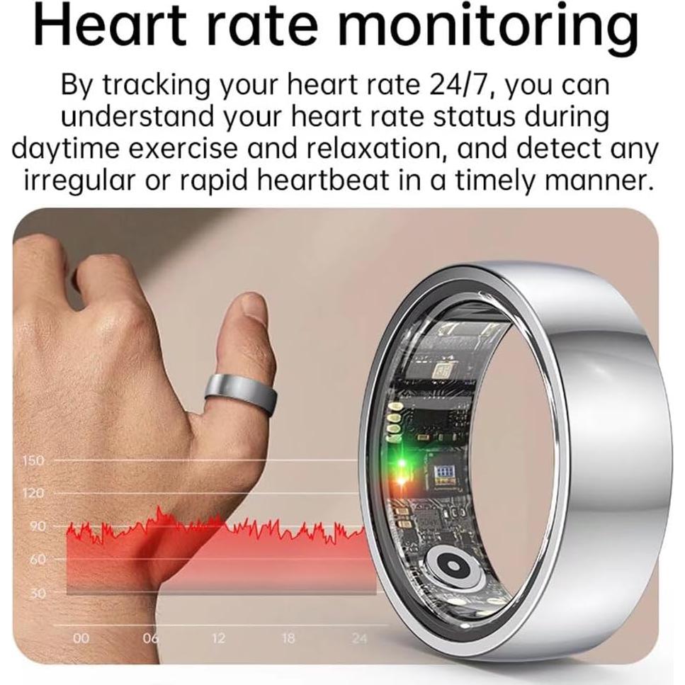 Anillo Inteligente Piluyaa 9# Oro Monitoreo Salud y Fitness