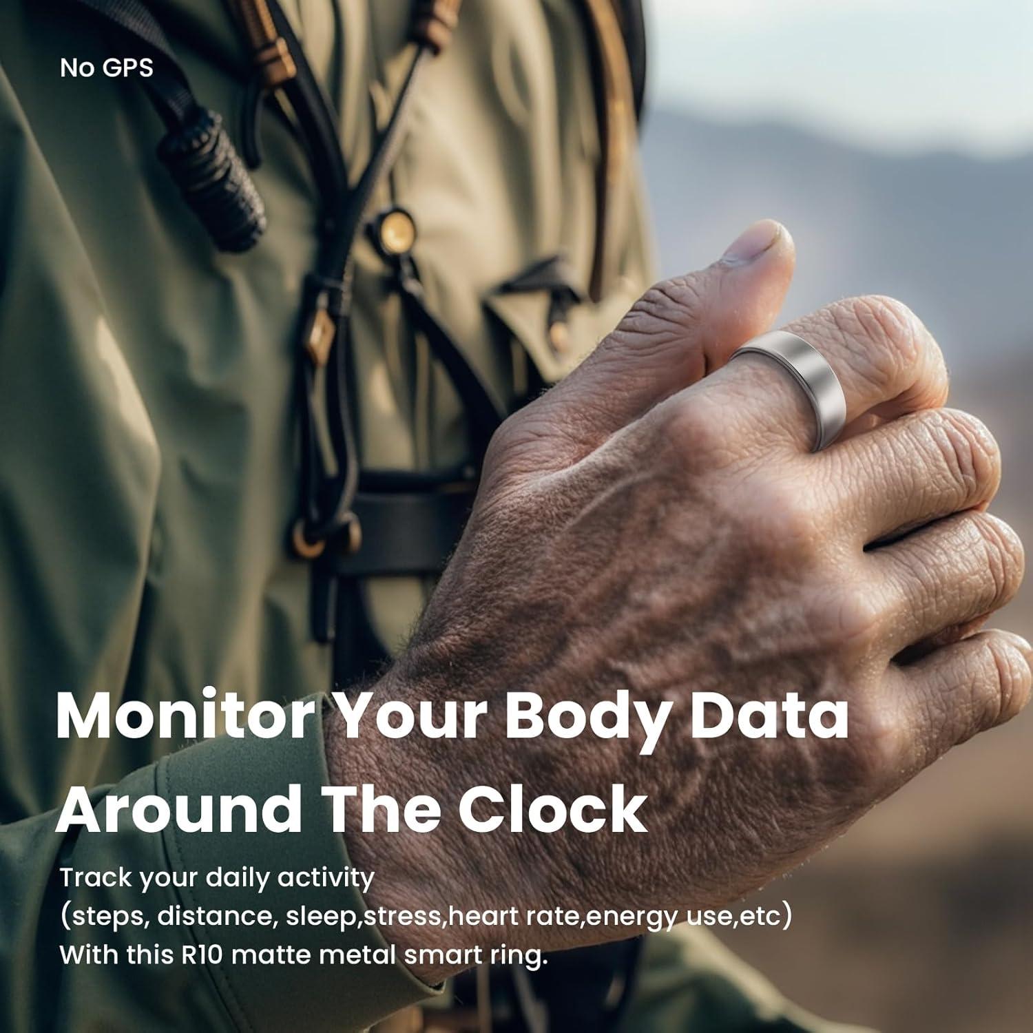 Anillo Inteligente EOGBM Salud y Sueño Negro Talla 11