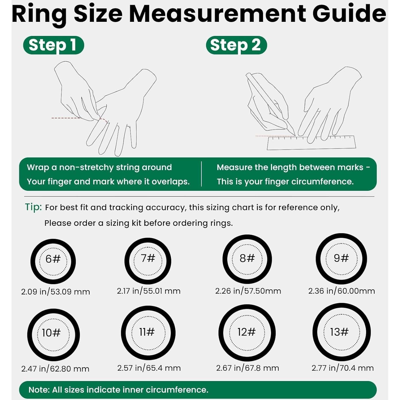 Anillo Inteligente EOGBM Salud y Sueño Negro Talla 11