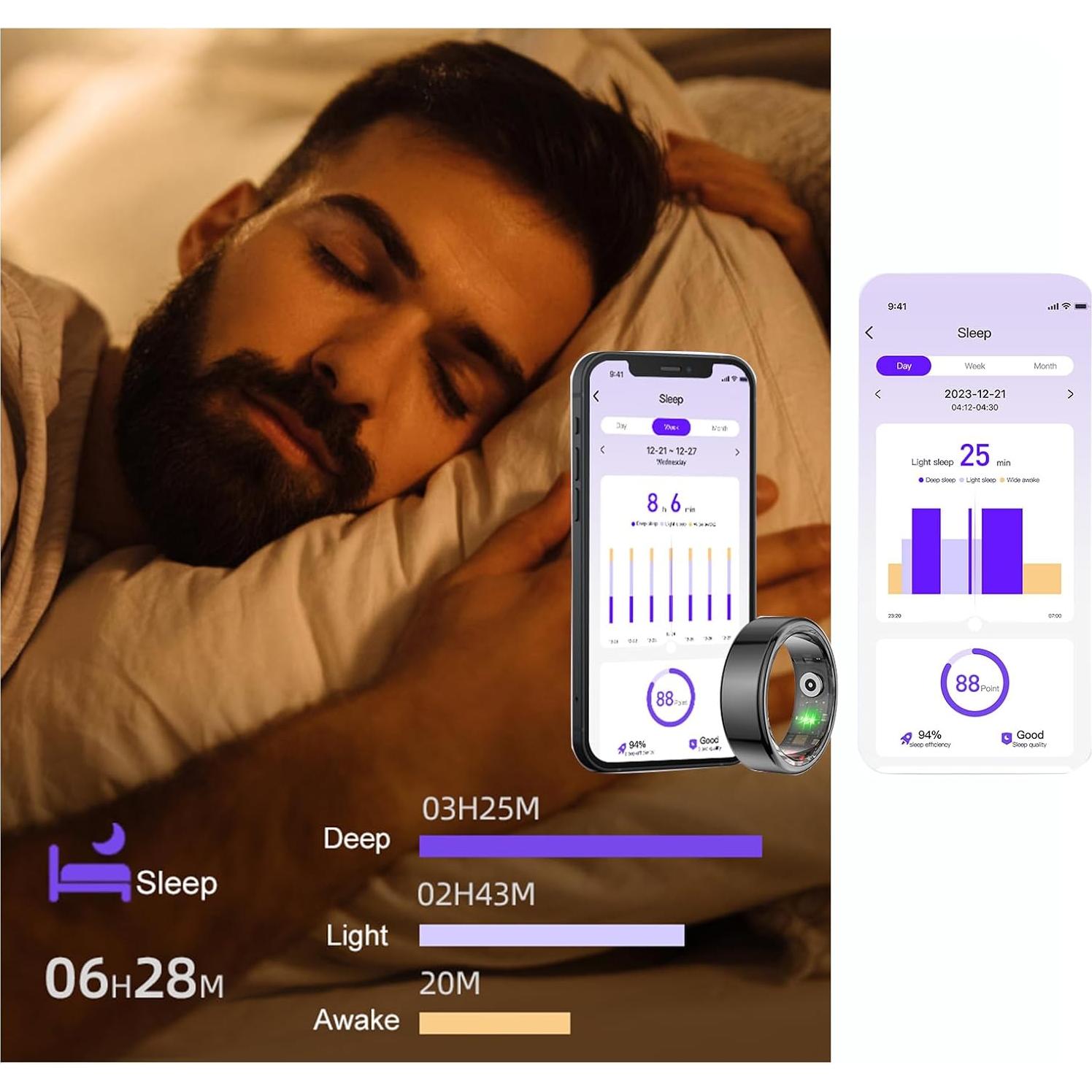 Anillo Inteligente JHYLJSH 2024 Salud IP68 Oro Rosa 56.9mm