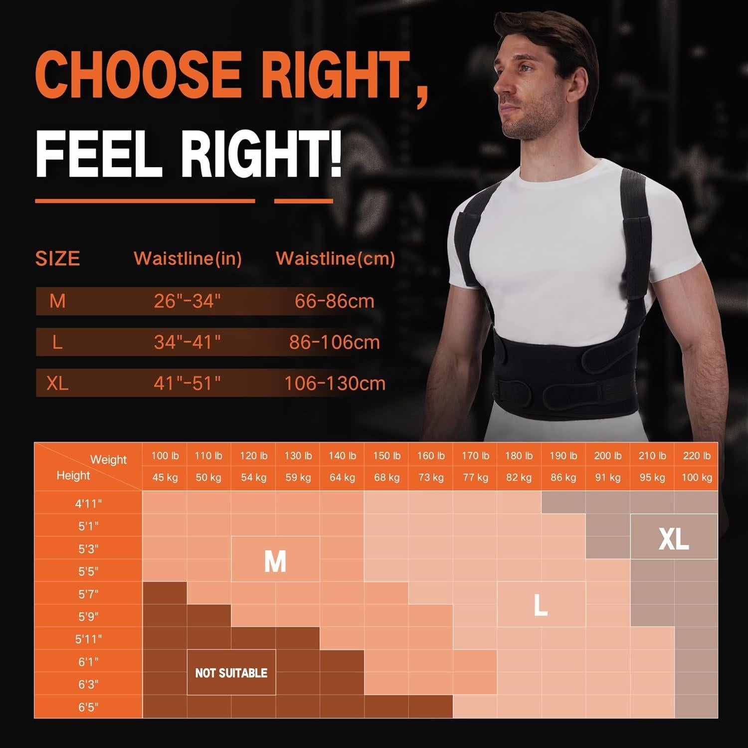 Corrector de Postura PANUSU Ajustable para Espalda Grande