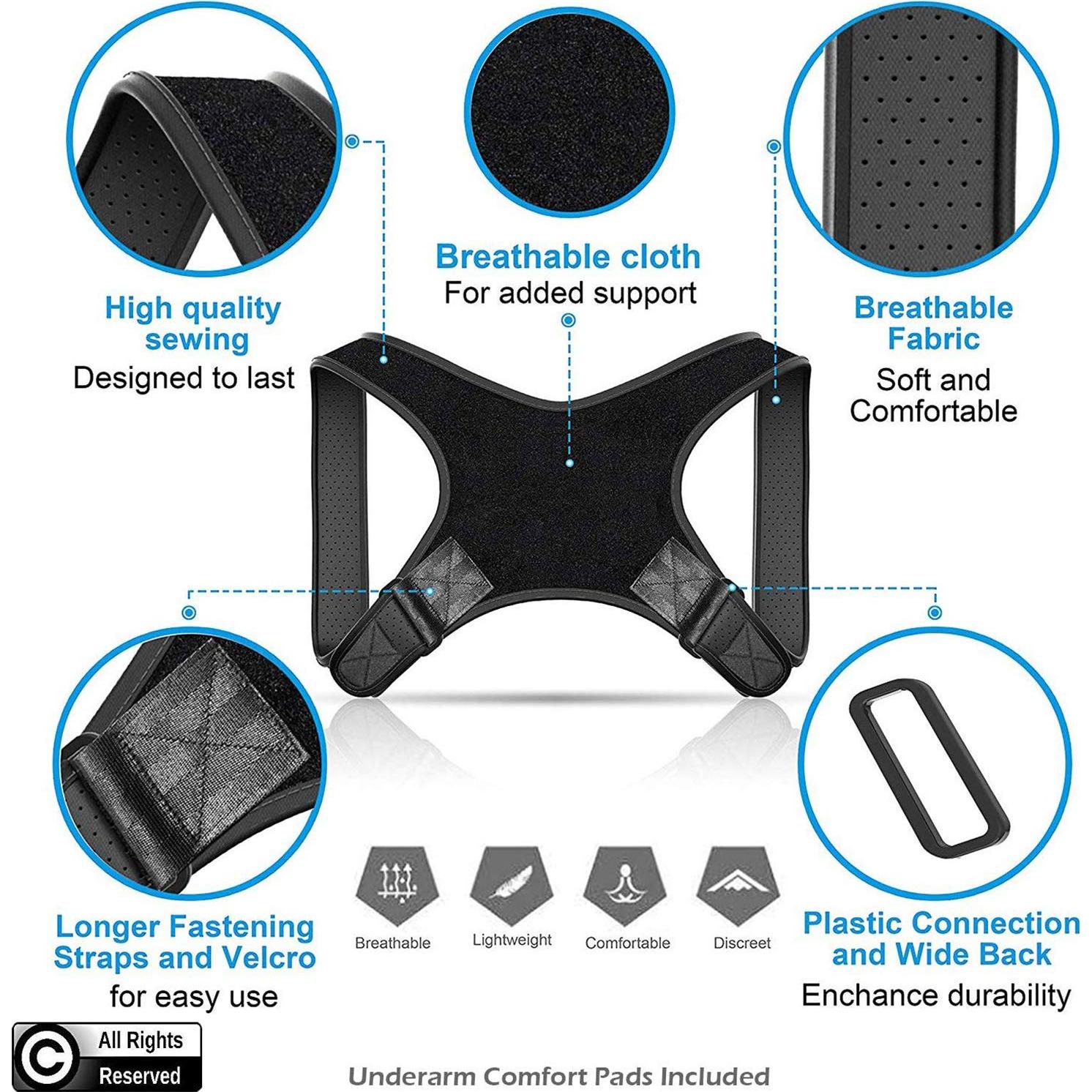 Corrector de Postura POAGL Ajustable para Hombres - Soporte Espalda