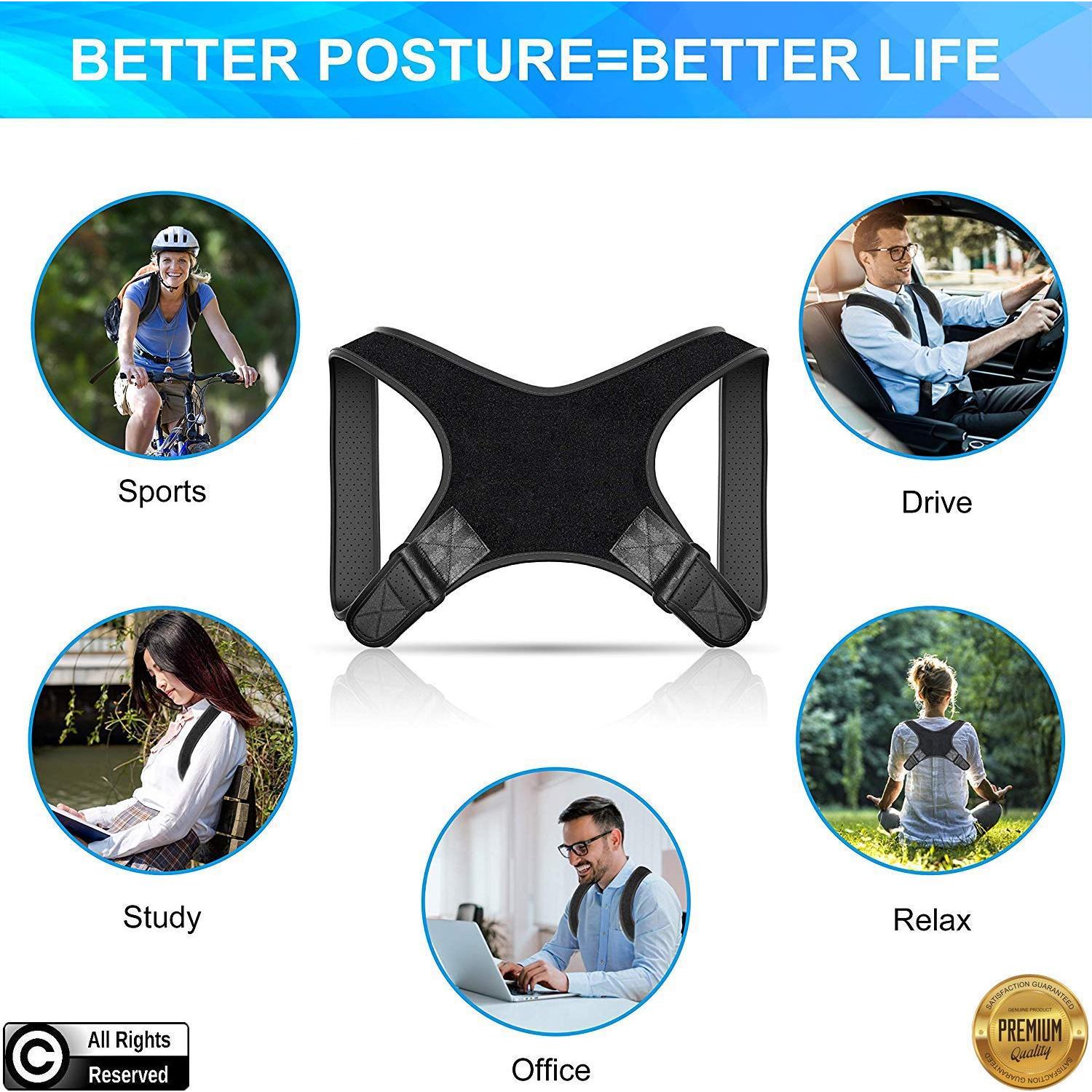 Corrector de Postura POAGL Ajustable para Hombres - Soporte Espalda