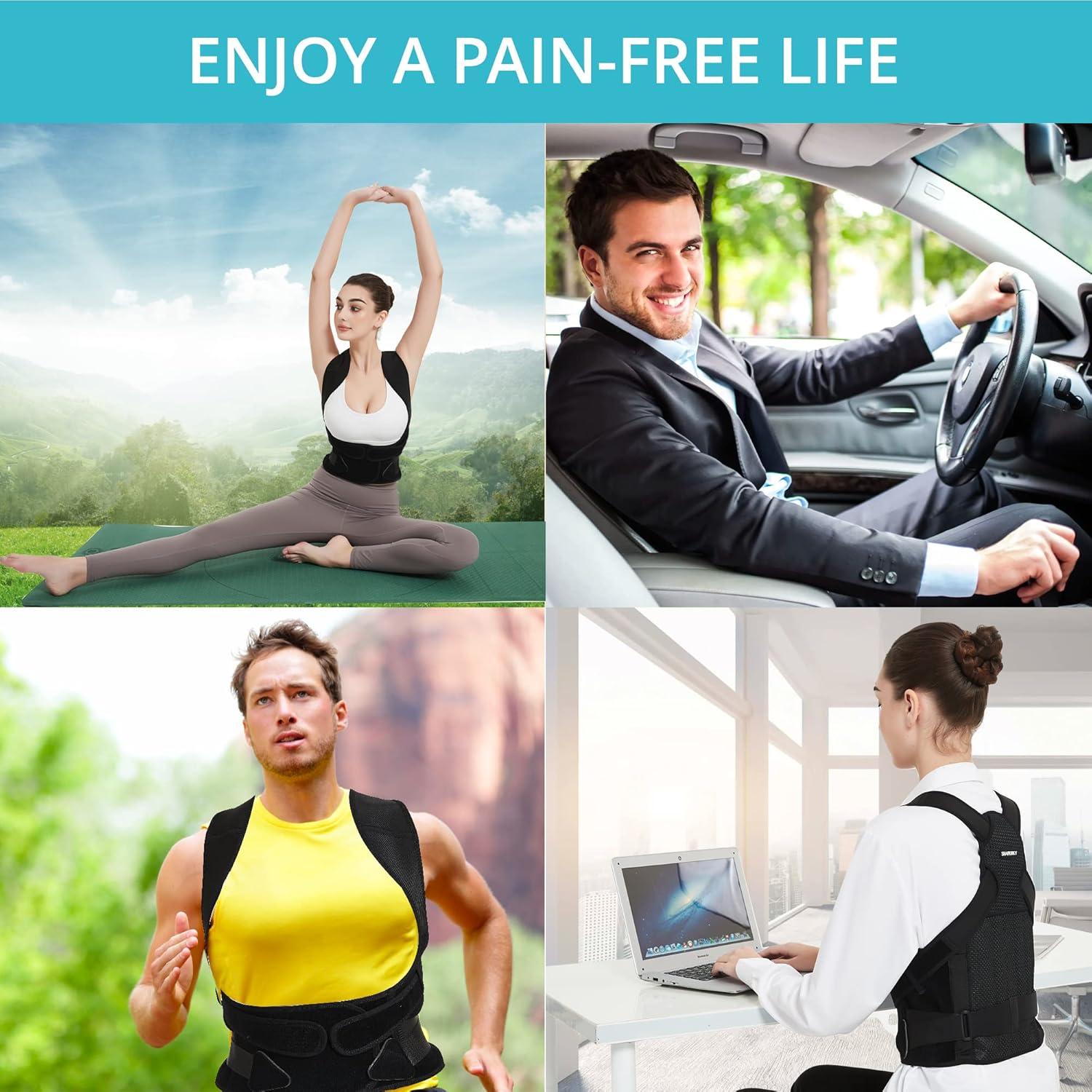 Corrector de Postura SHAPERKY Ajustable para Espalda - Negro Grande