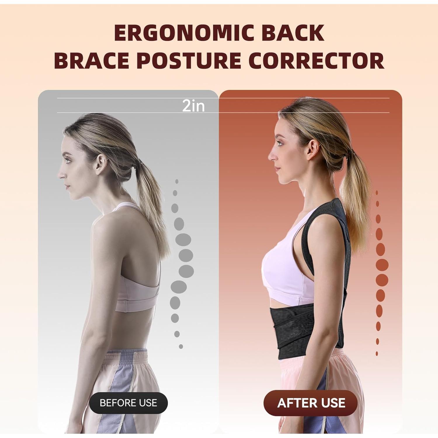 Corrector de Postura Bihevn Ajustable para Espalda S 66-82 cm