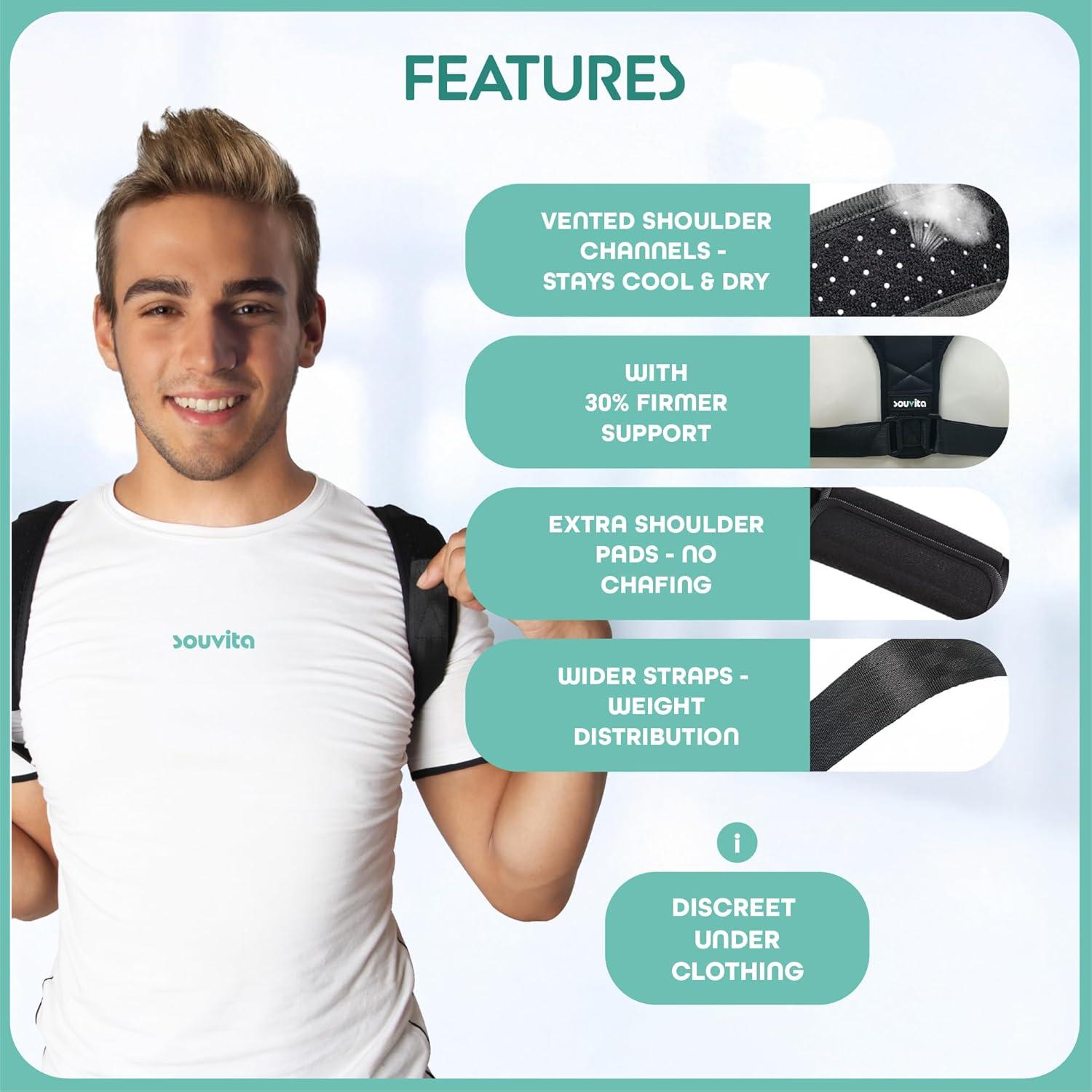 Corrector de Postura SOUVITA Unisex Ajustable - Faja de Espalda