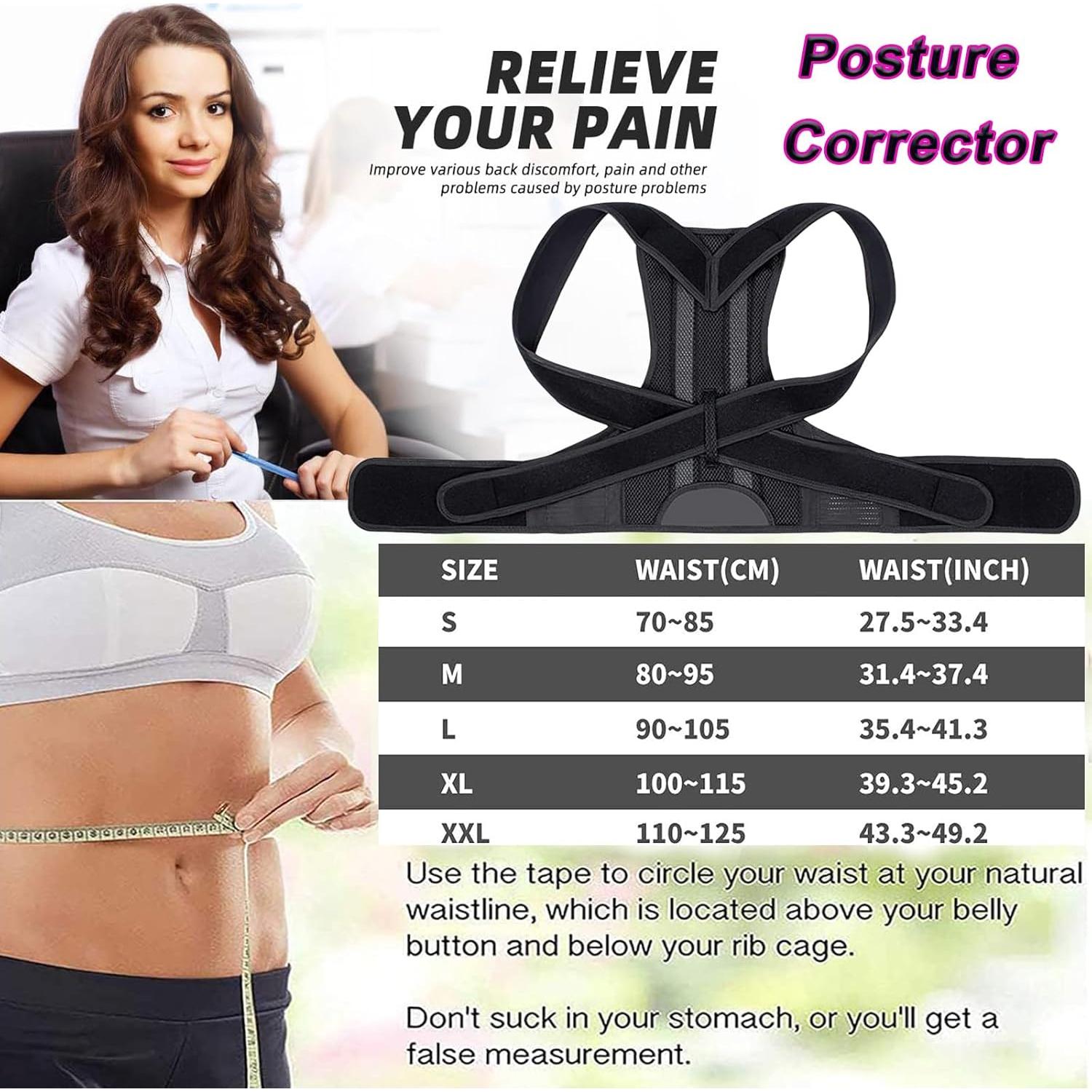 Corrector de Postura Ajustable WONFAST XXXL Negro