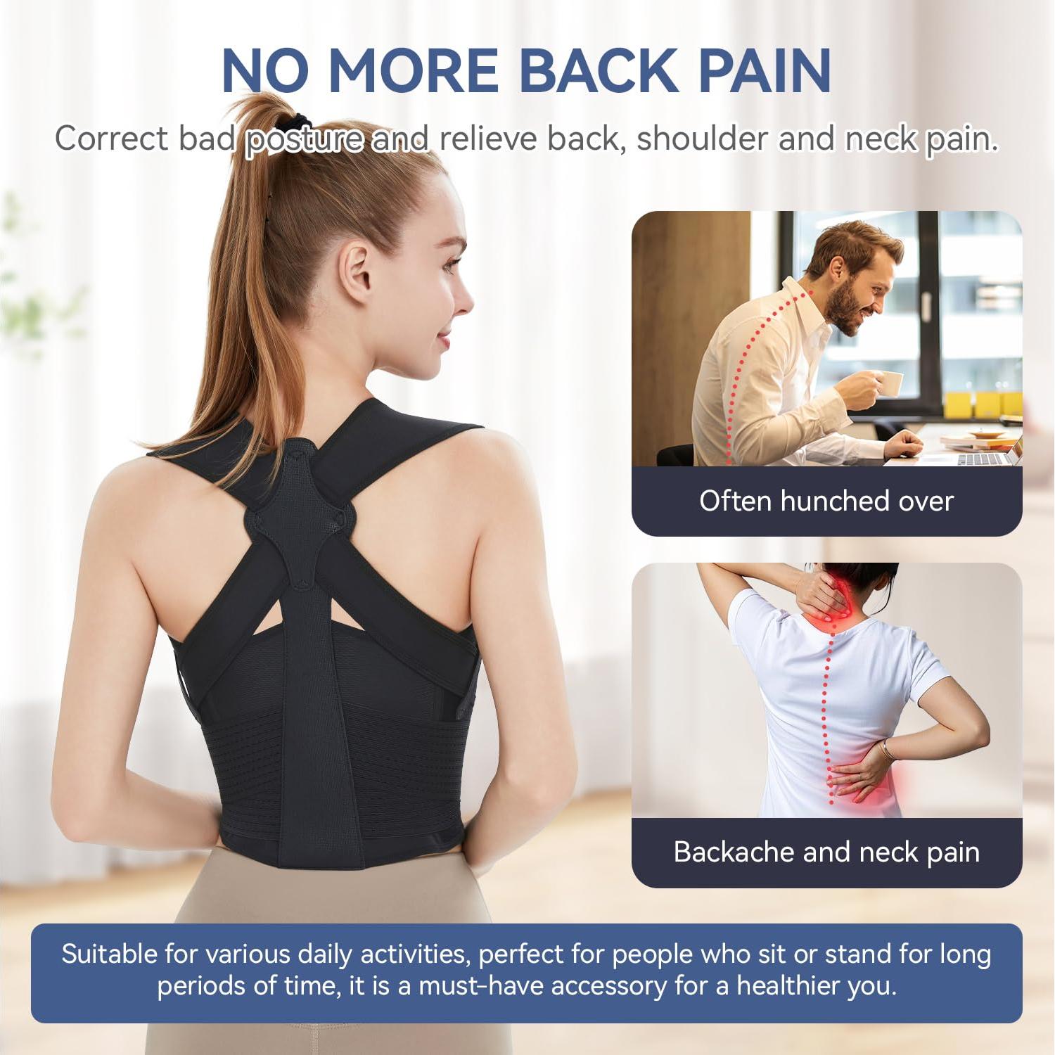 Corrector de Postura VOKOKOYA Faja Ajustable Mediano Alivio Dolor